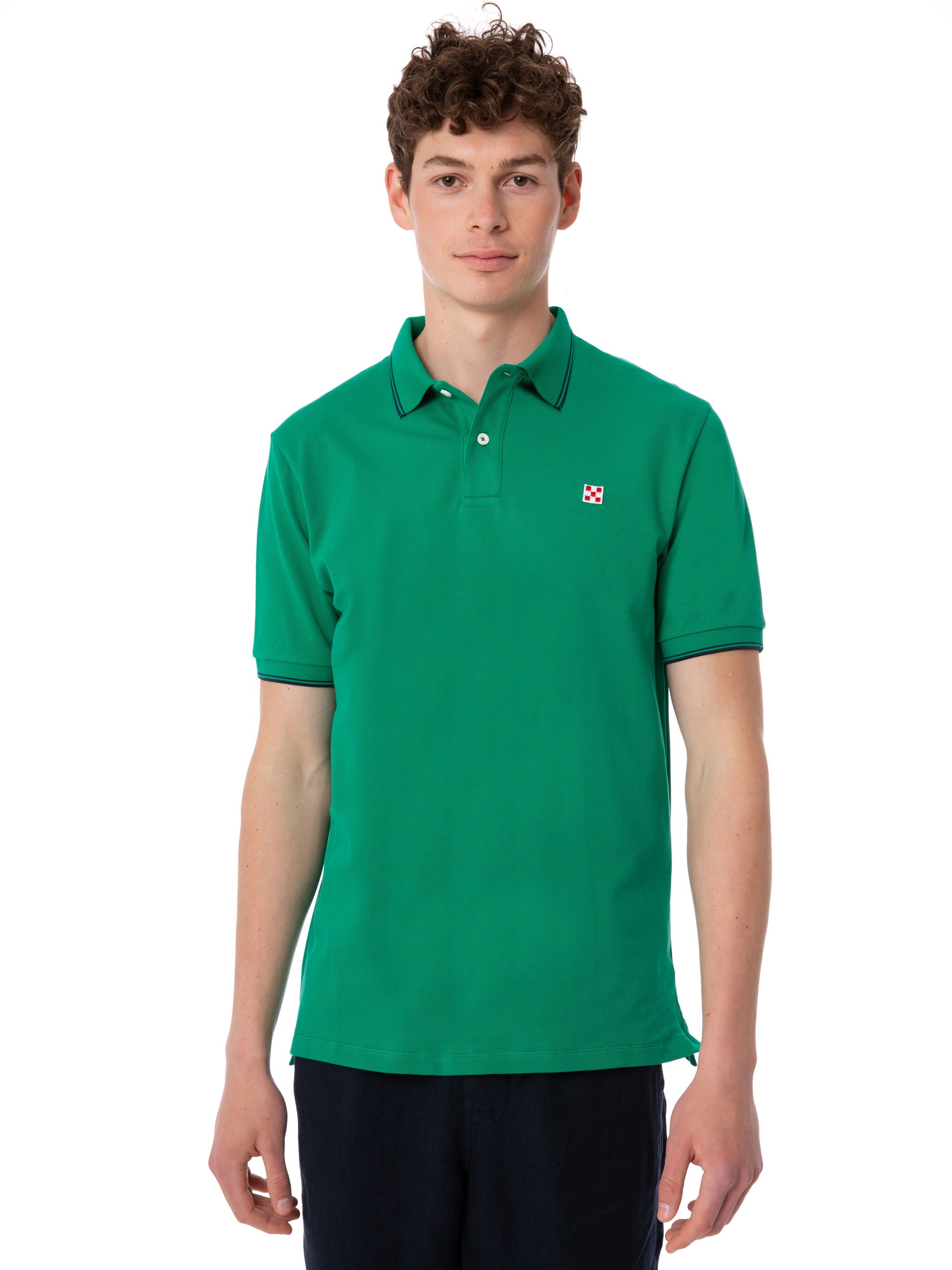 Green Piquet Polo With St. Barth Logo