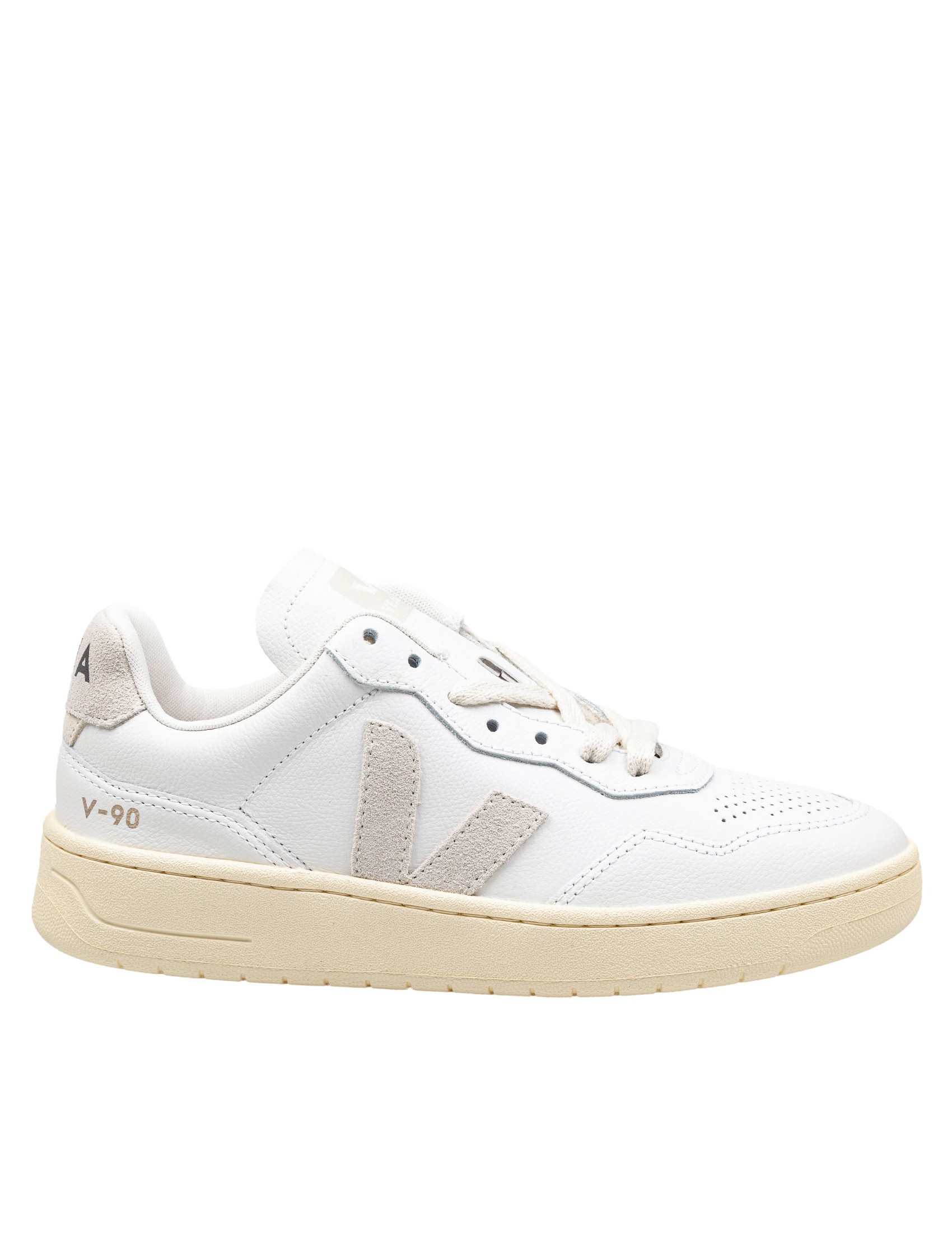 Sneakers V 90 In Leather And Suede Color White/natural