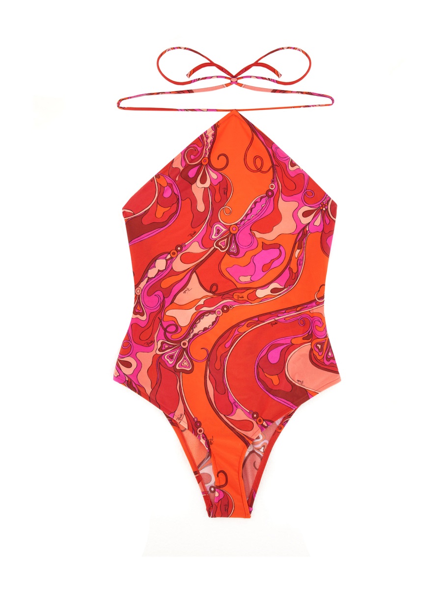 Orchid Print One Piece Swimsuit