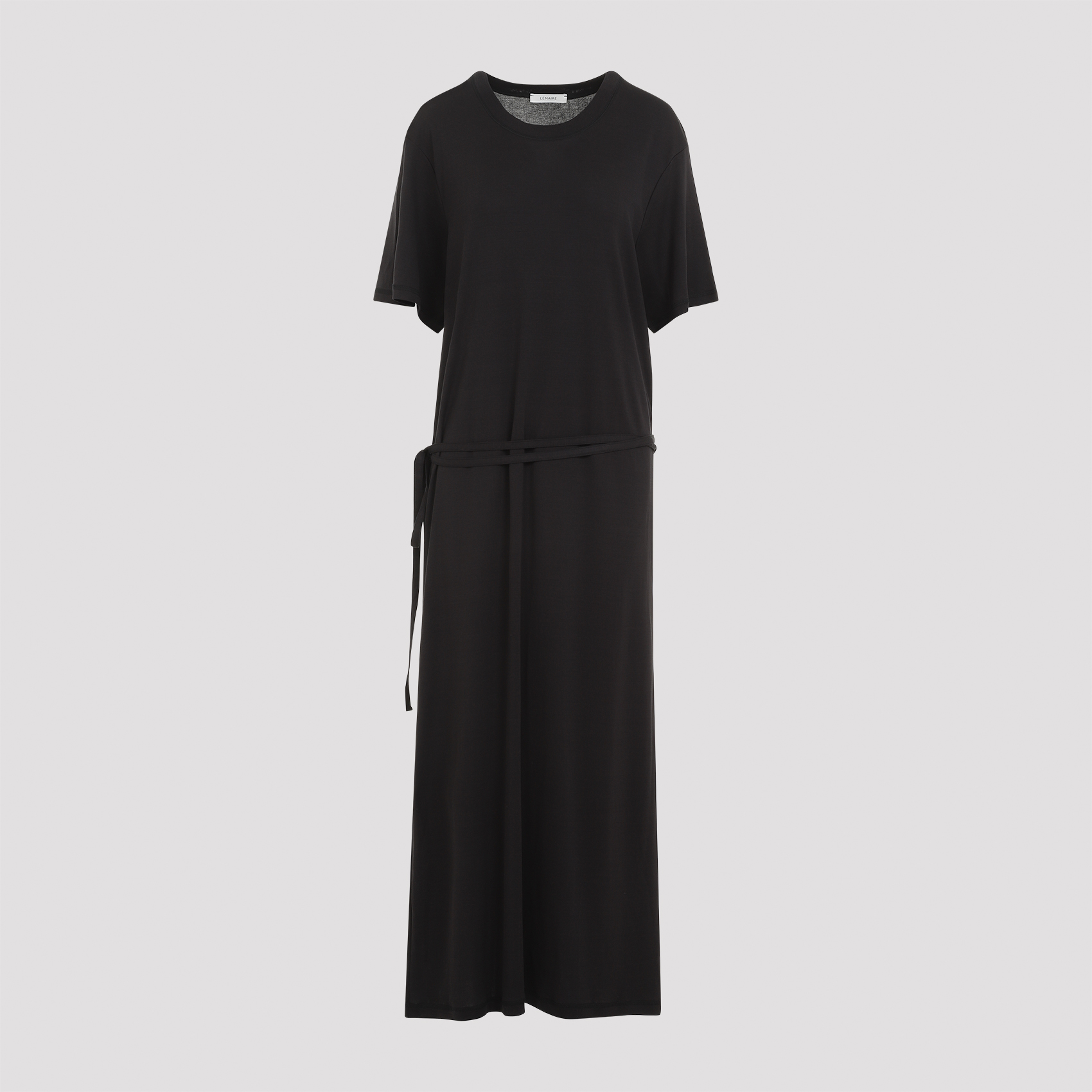 Belted Rib T-shirt Midi Dress