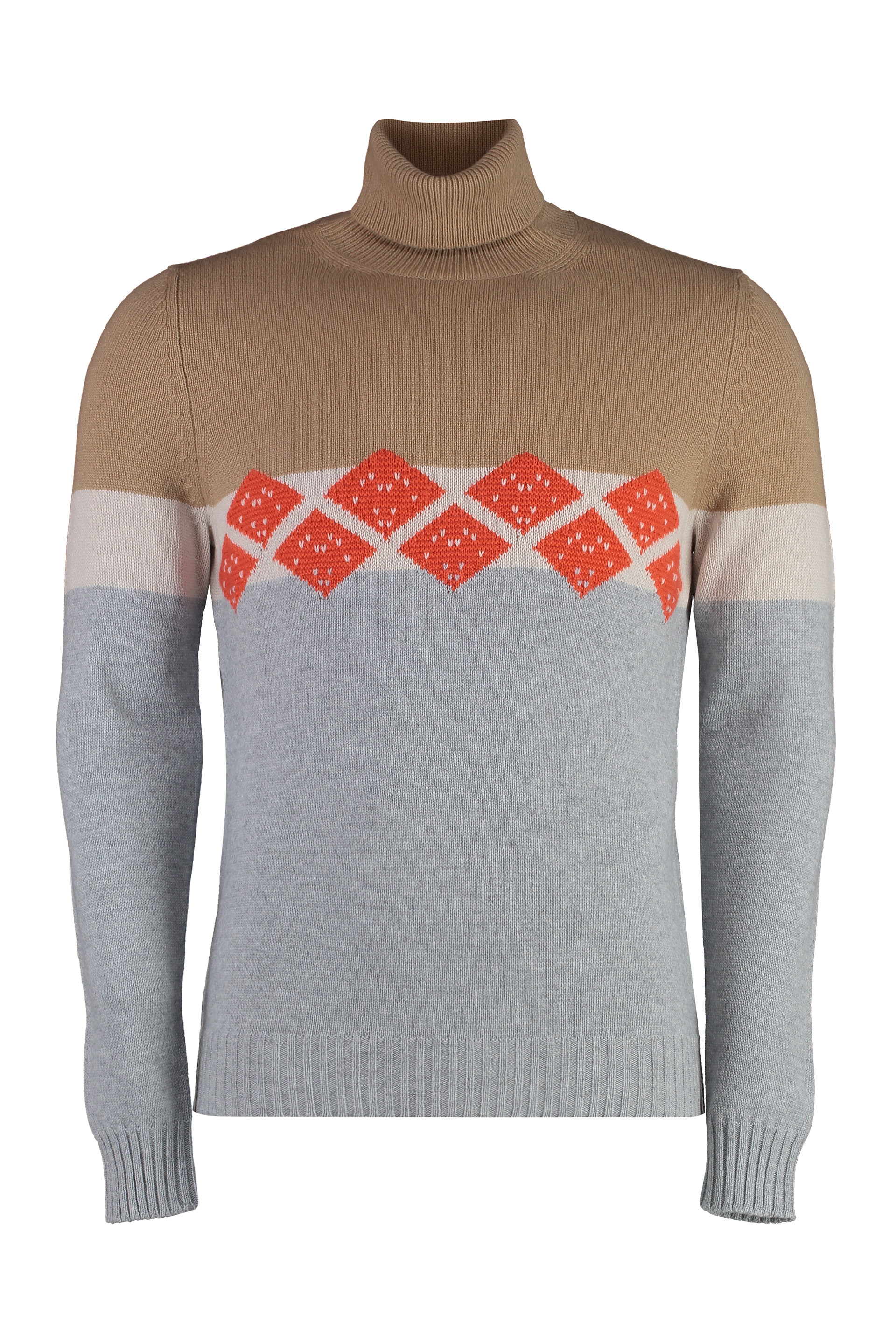 Malo Cashmere Turtleneck Sweater In Multicolor