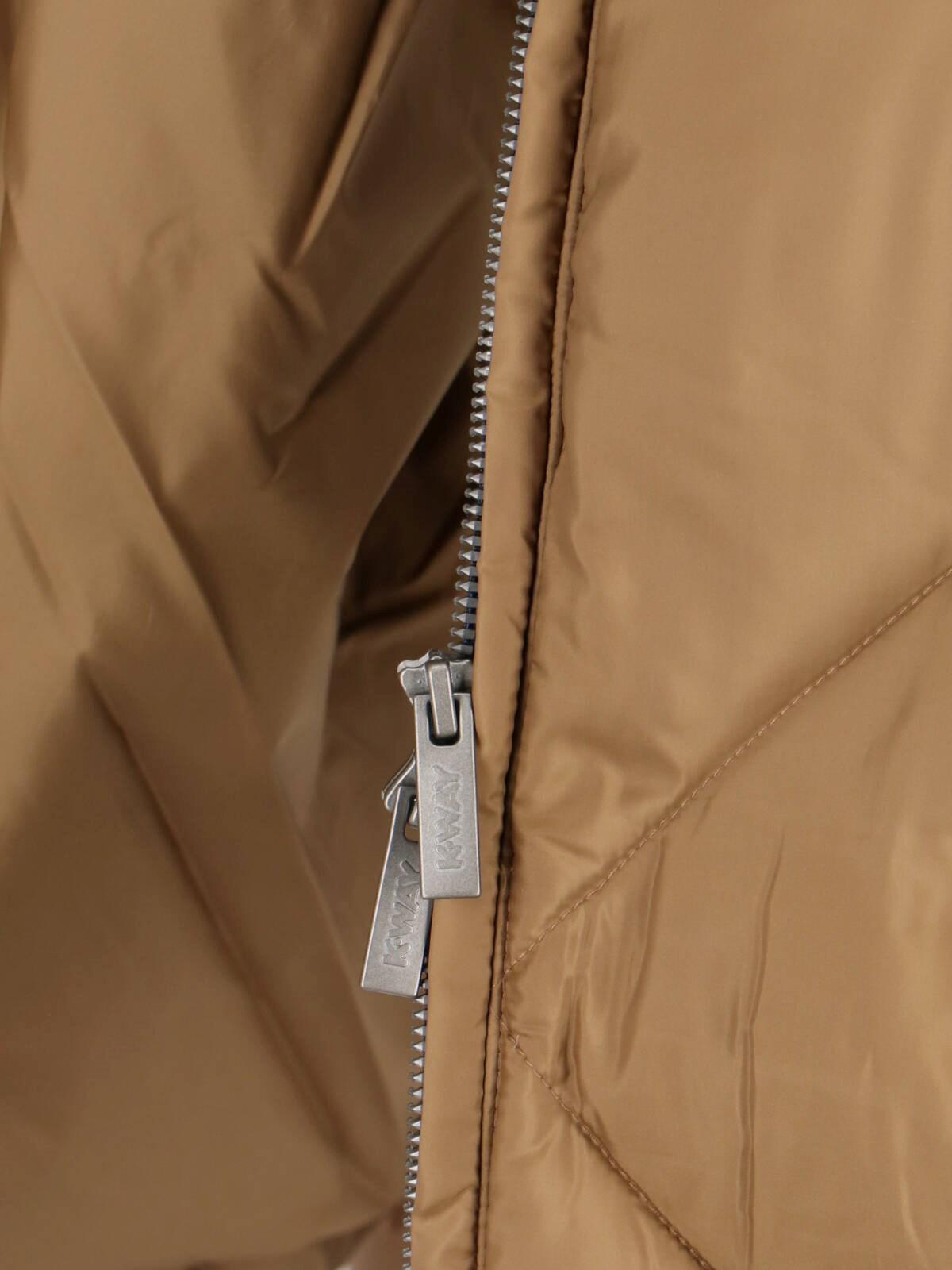 K-way Quill Super Light Hooded Down Jacket In Brown Corda