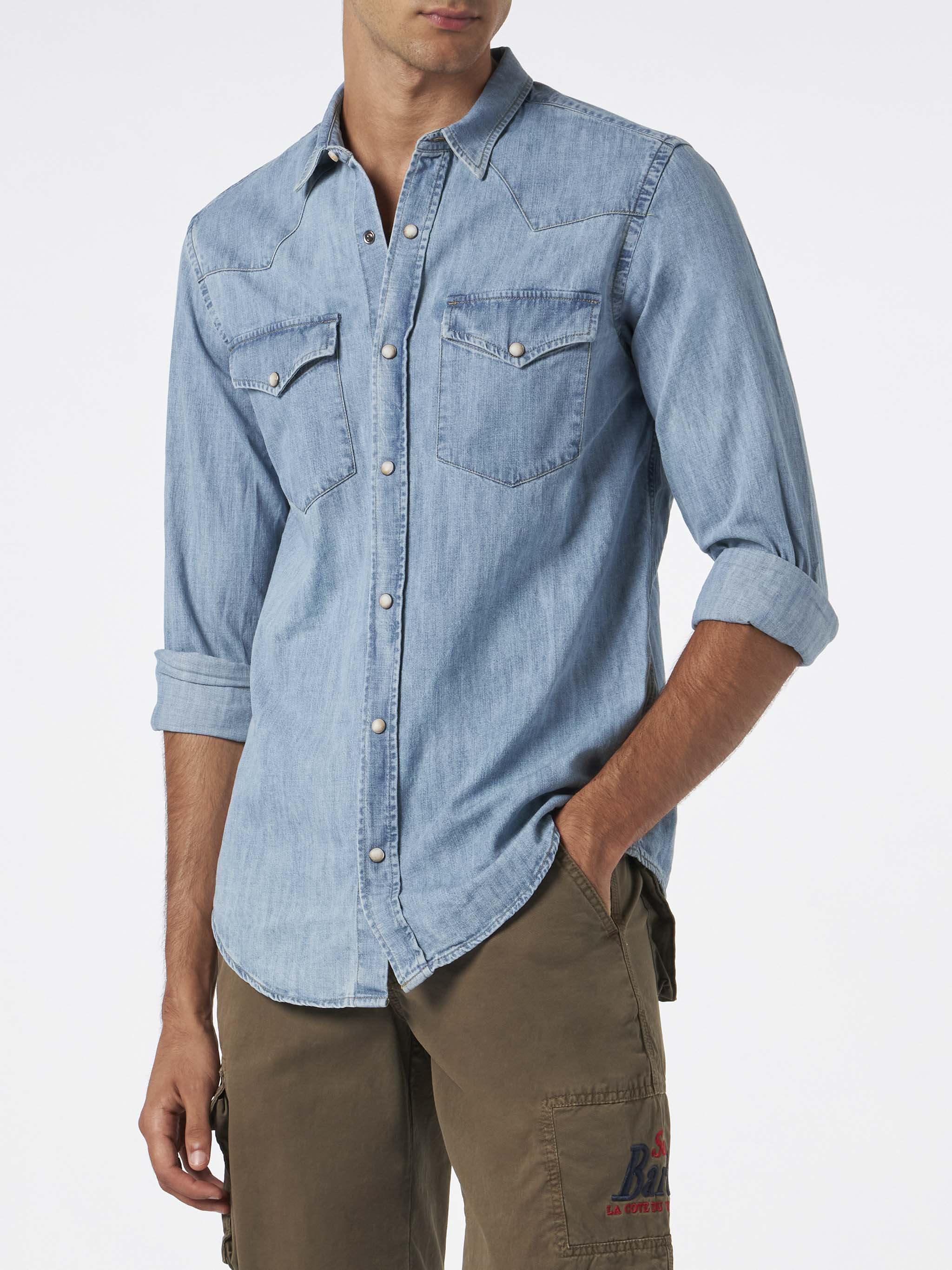 Man Denim Cotton Shirt