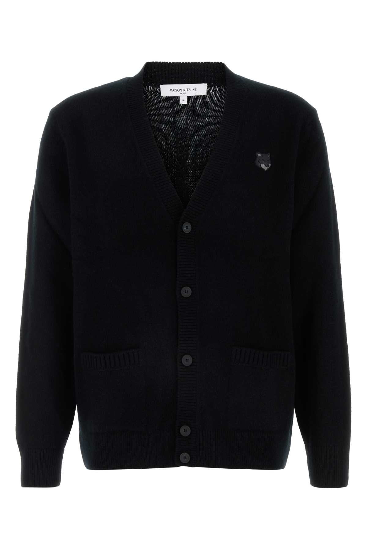 Maison Kitsuné Black Wool Cardigan