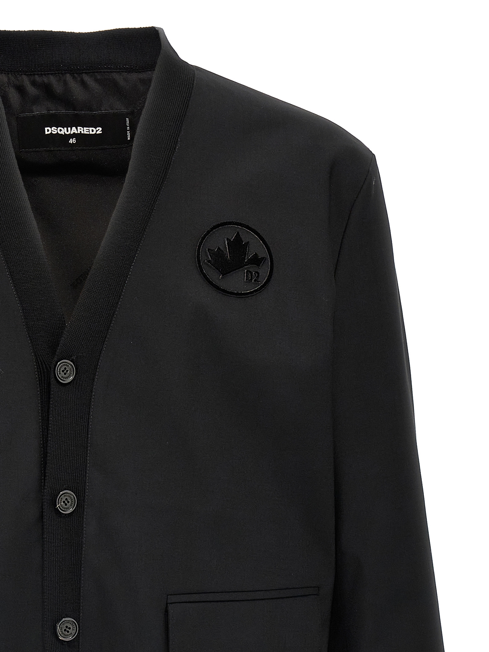Dsquared2 Stylish V-neckline Cardigan Front Pockets In Black