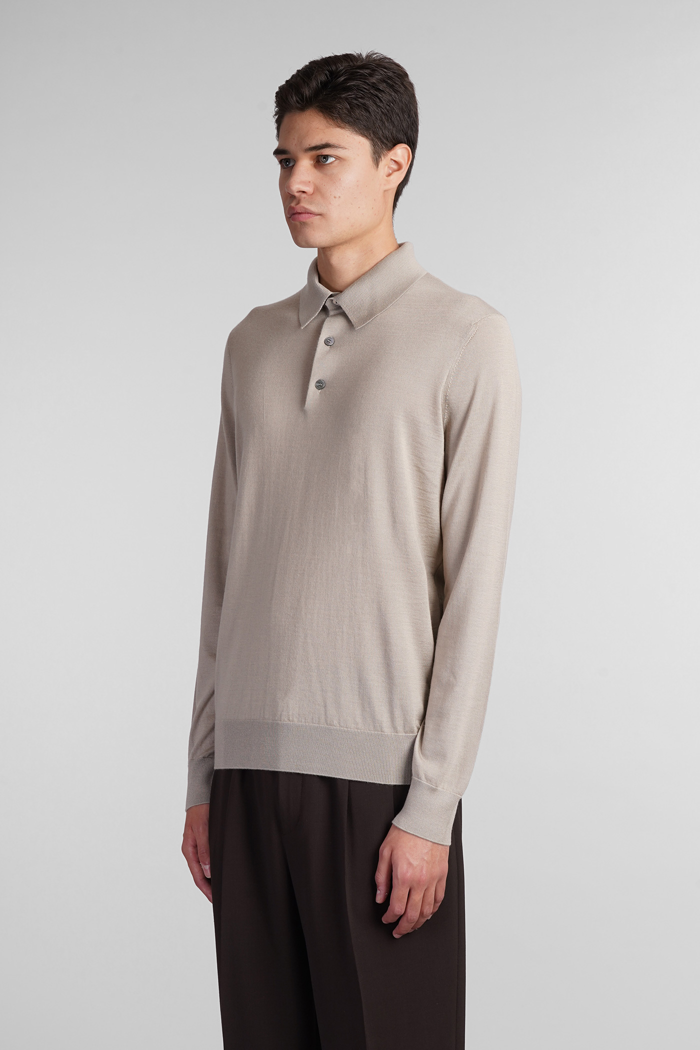 ZEGNA POLO IN BEIGE CASHMERE 