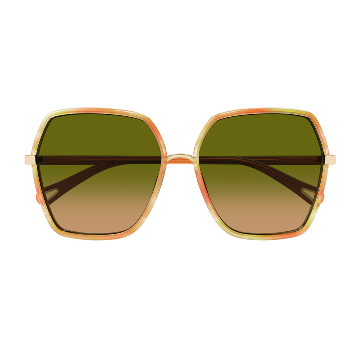 Chloé Ch0262s Linea Chloé 004 Havana Orange Green Sunglasses