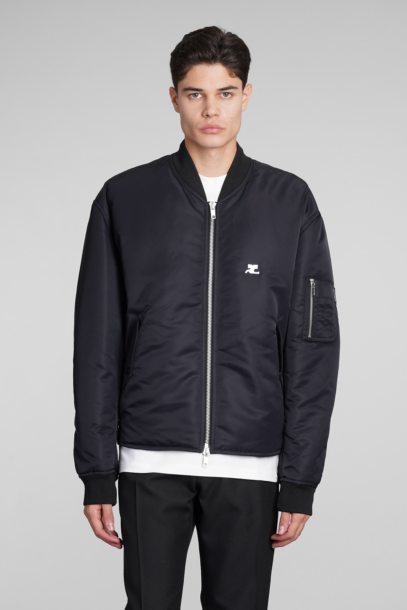 Courrèges Embroidered Nylon Bomber Jacket