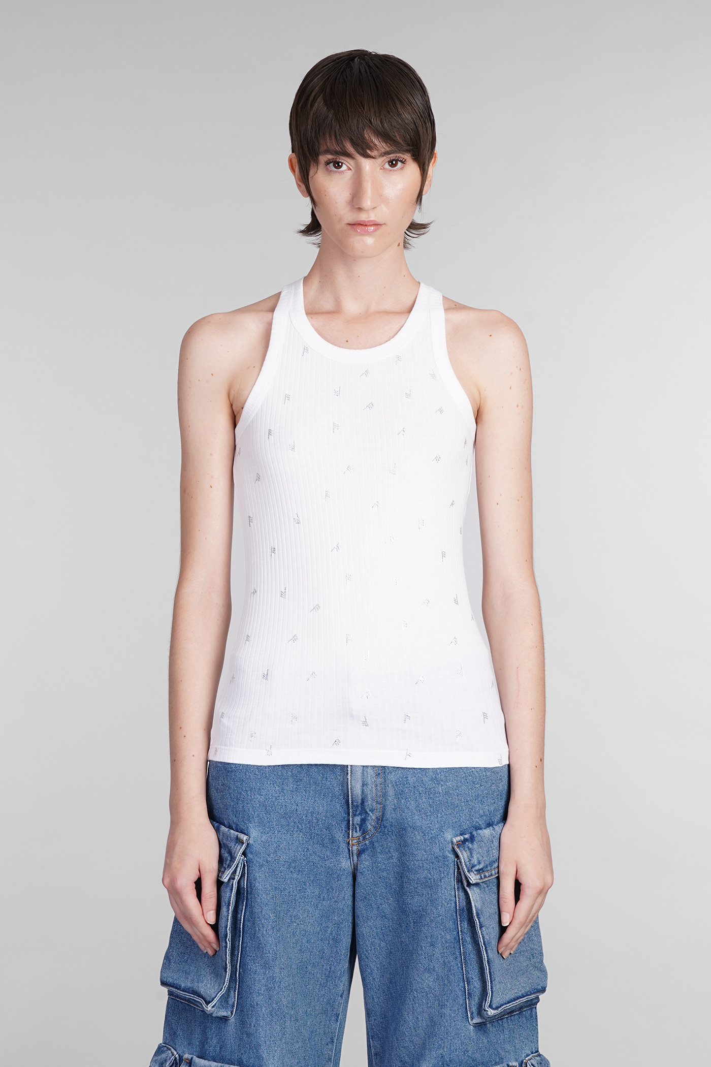 Tank Top In White Cotton