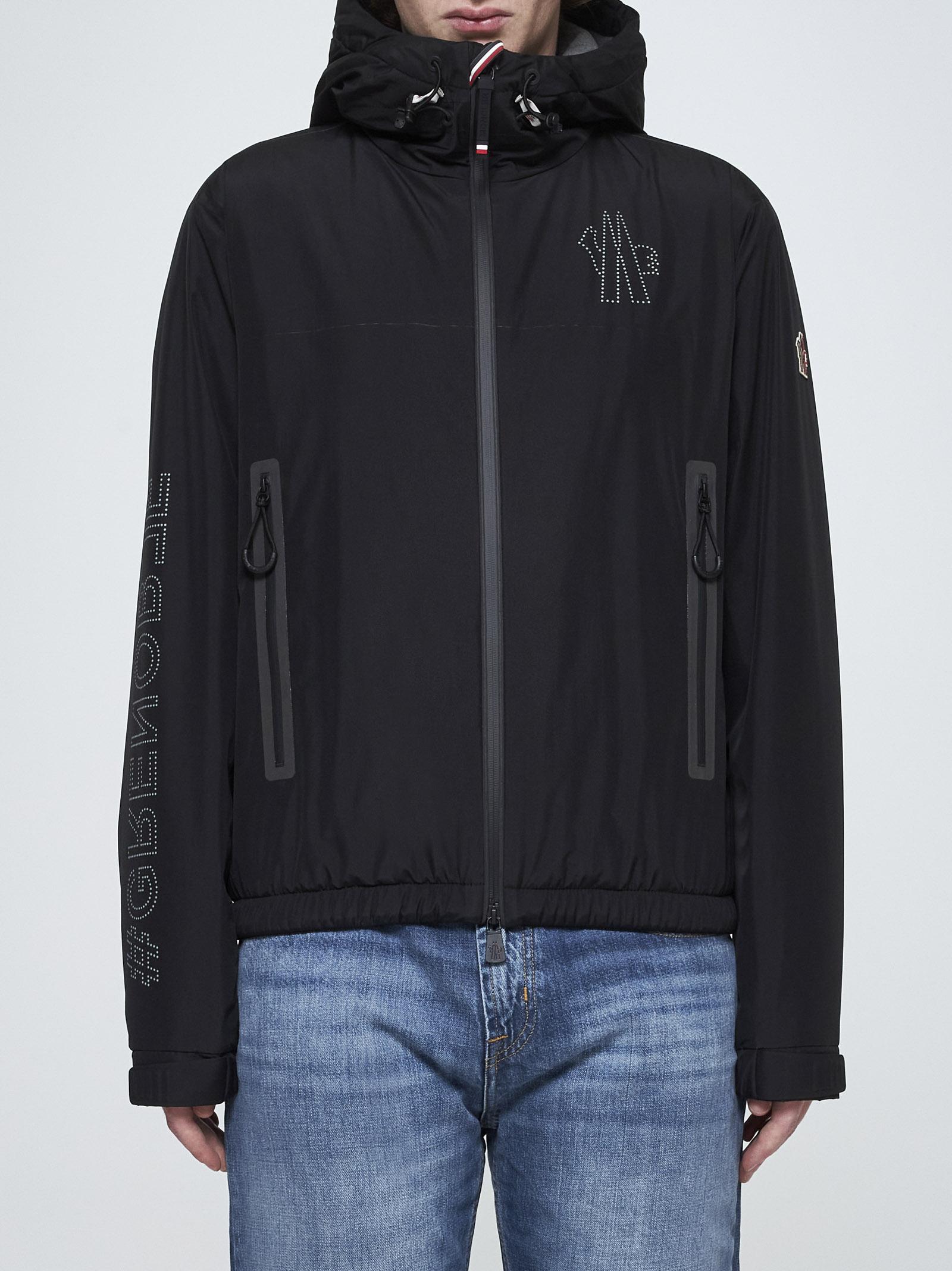 Moncler Padded Technical Poplin Jacket For Outdoor Activities In Nero