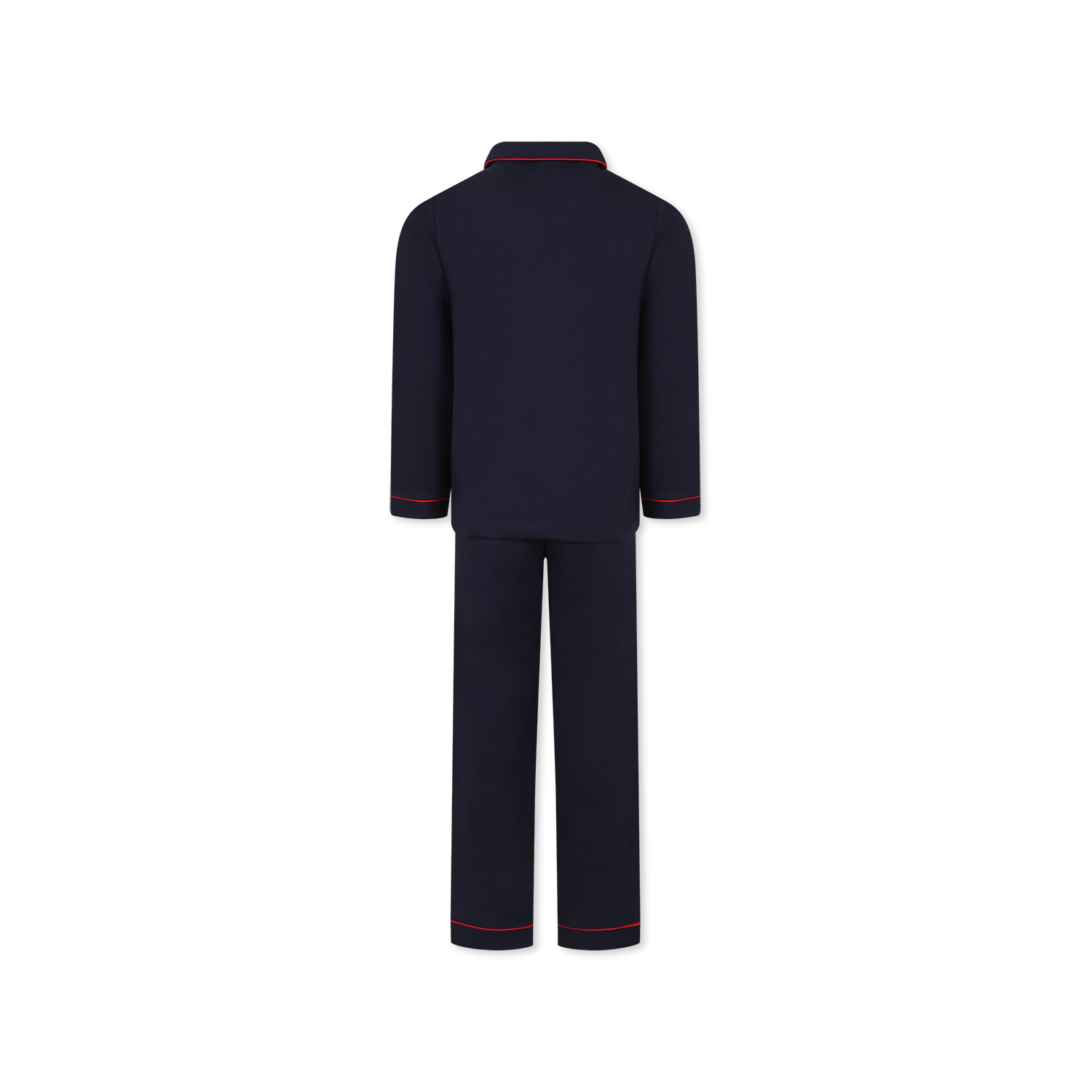 Petit Bateau Pajamas With Red Details In Blue