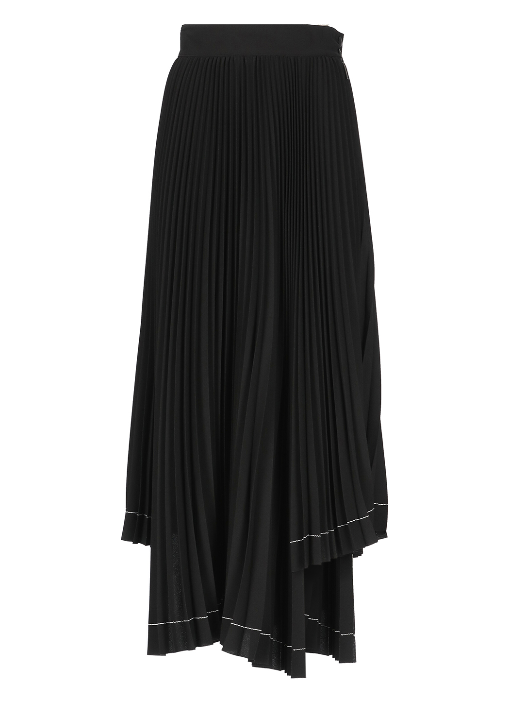 Black Asymmetric Pleated Skirt