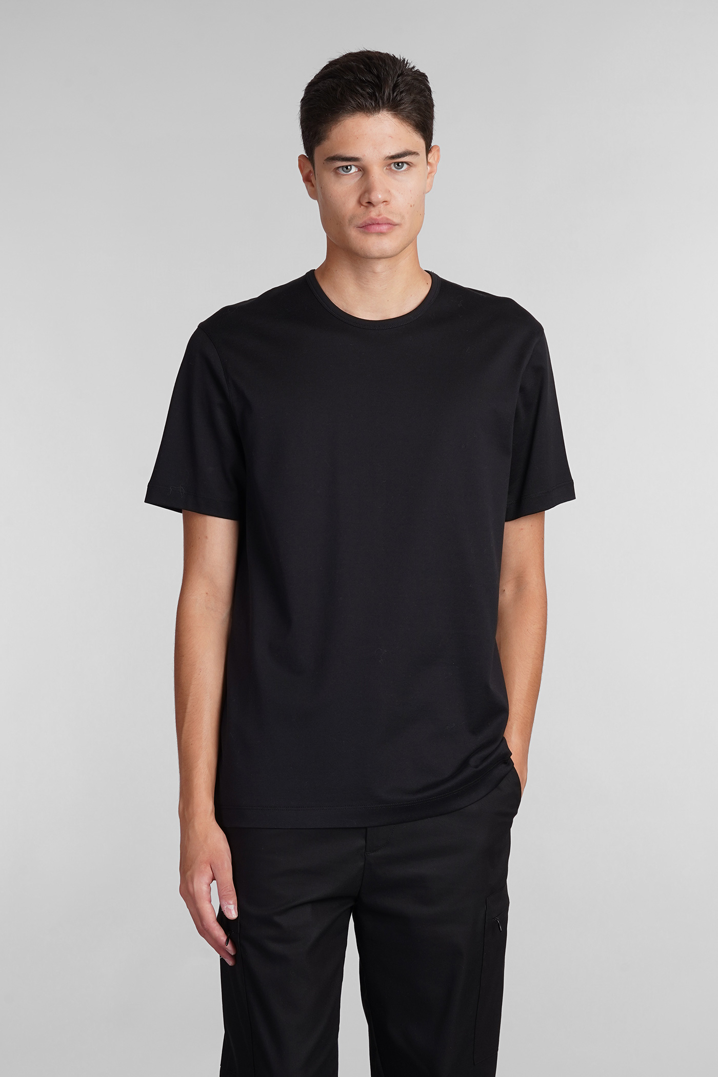 T-shirt In Black Cotton