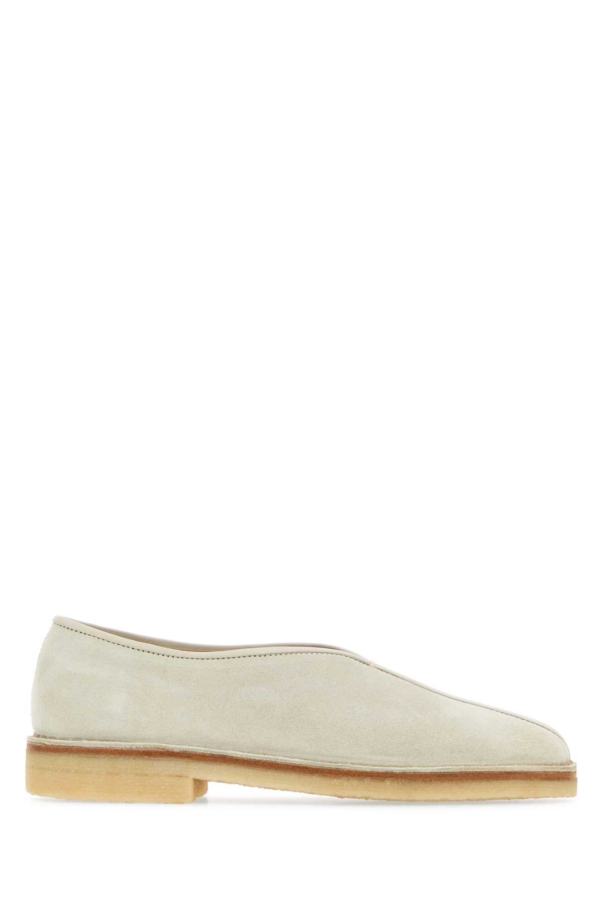 Chalk Suede Piped Ballerinas