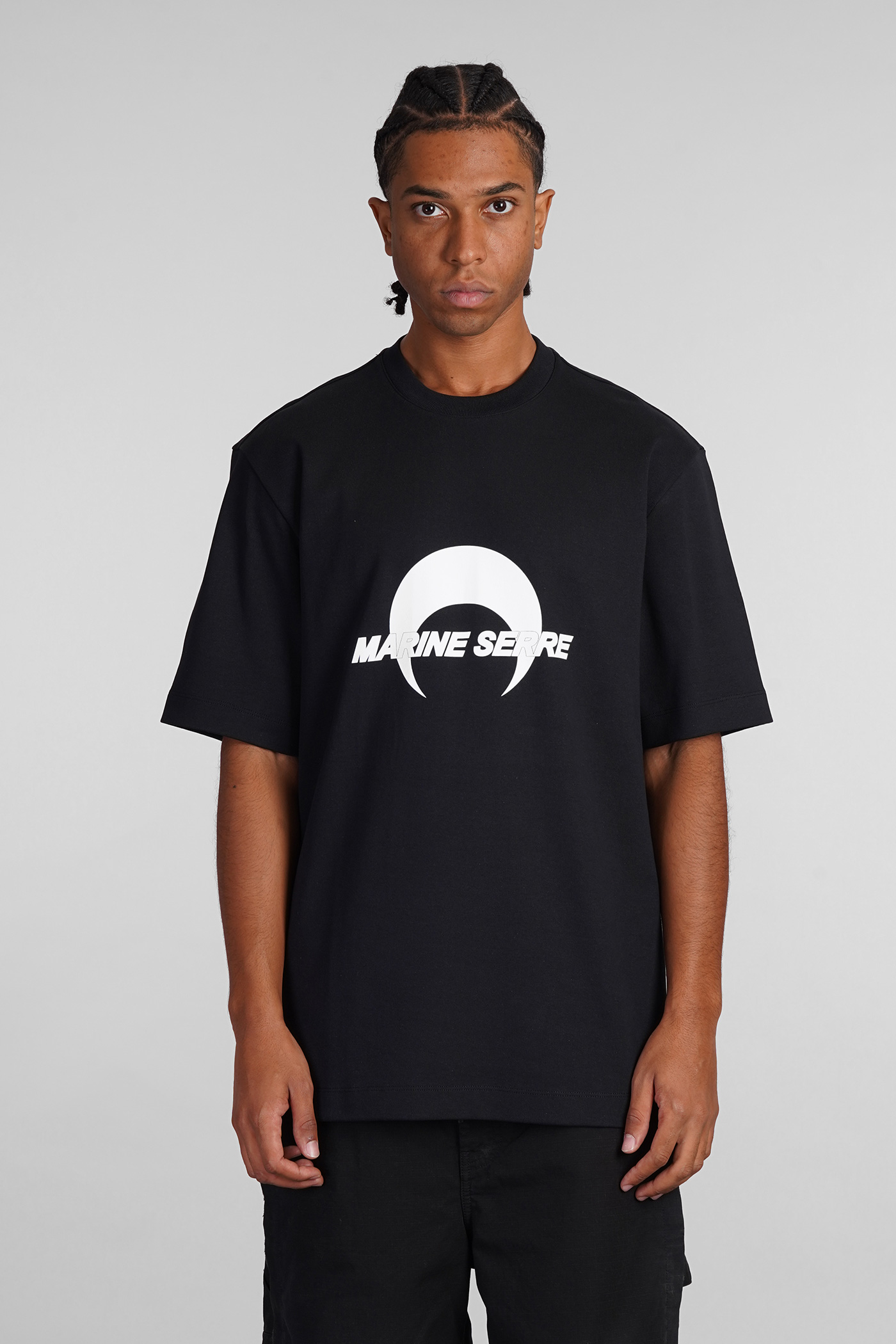 T-shirt In Black Cotton