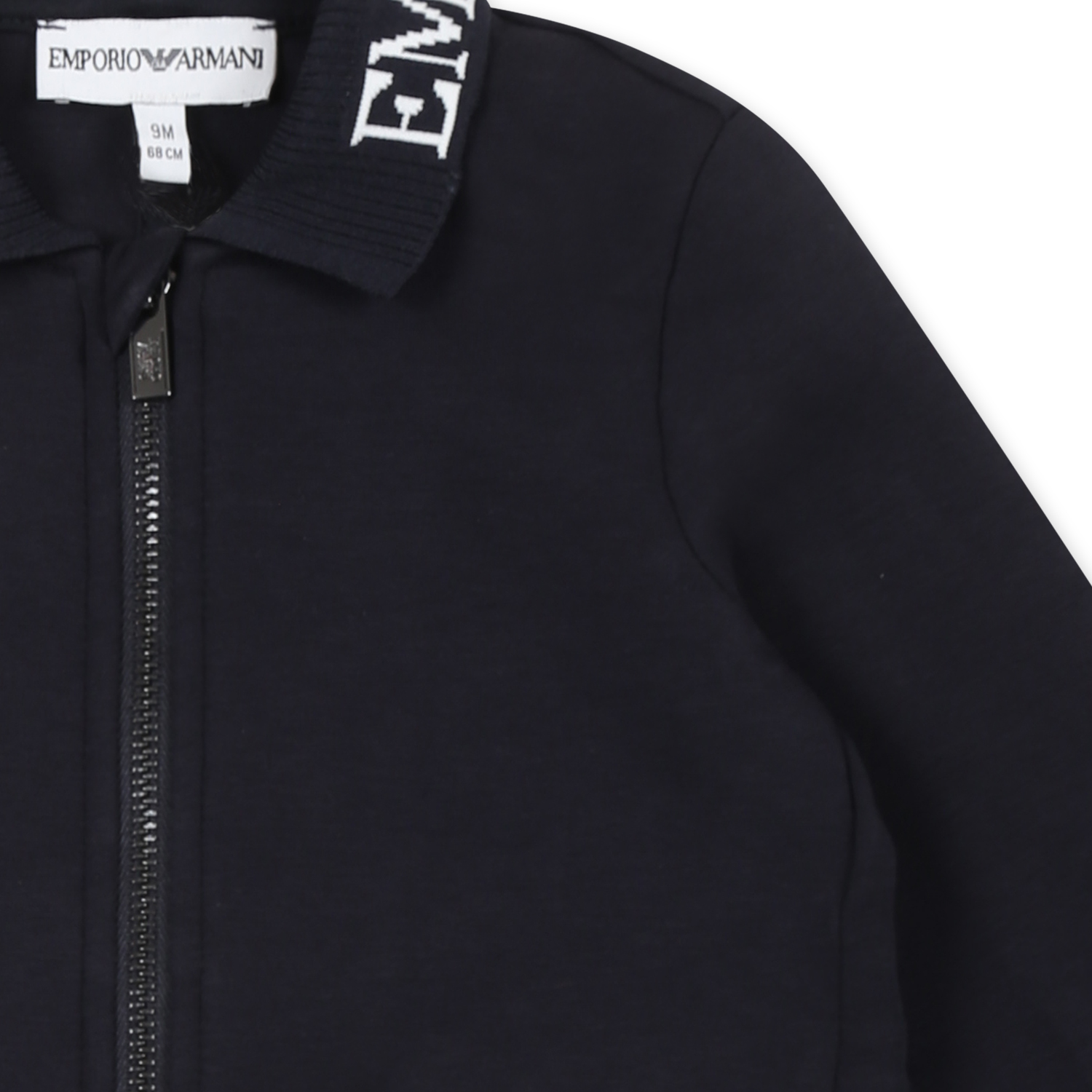 Shop Emporio Armani Blue Jacket For Baby Boy With Logo