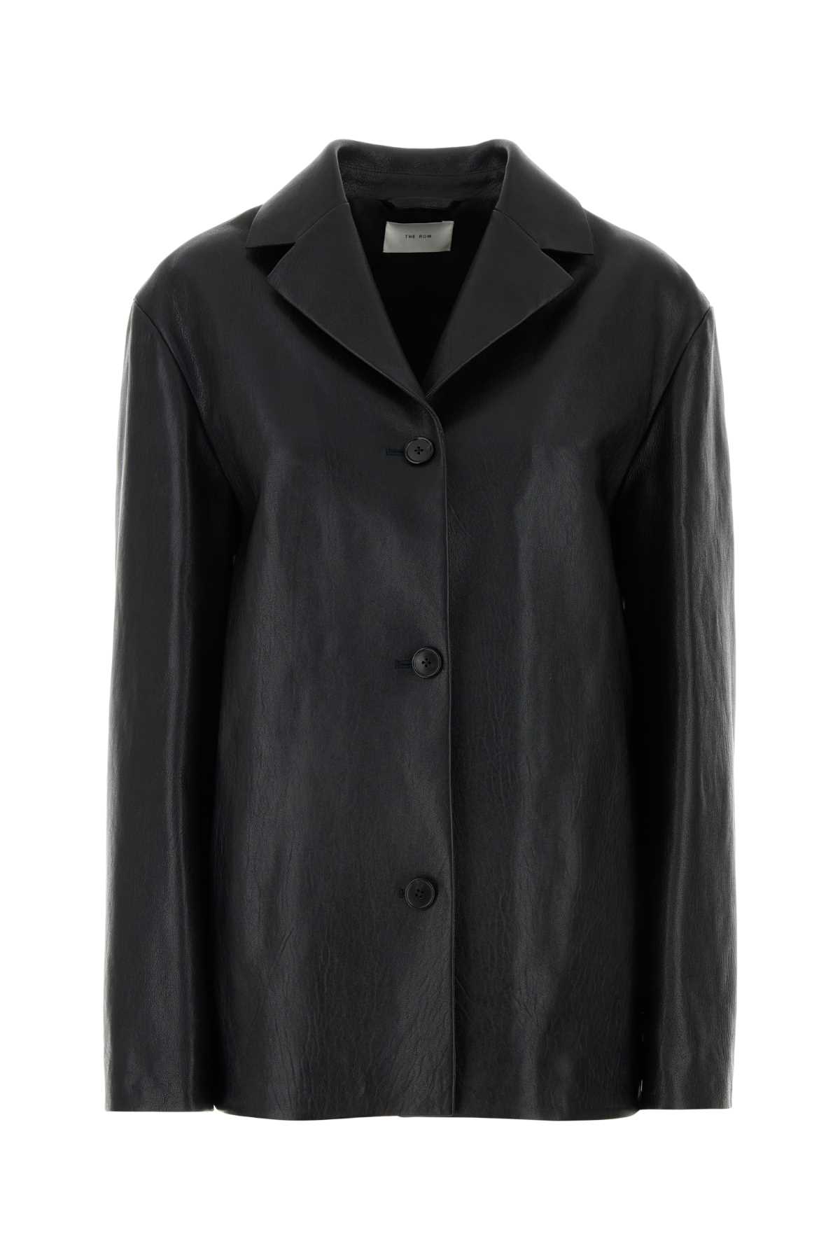 Black Leather Fabian Blazer