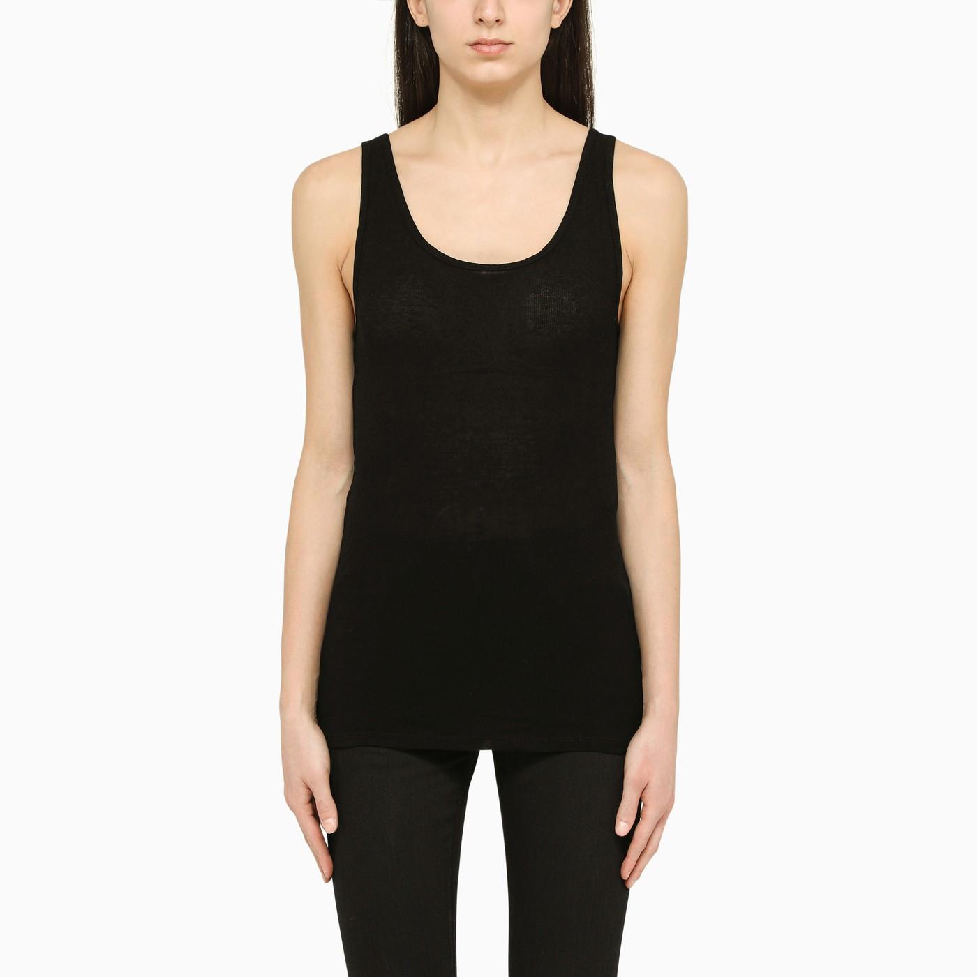 Black Semi-transparent Tank Top