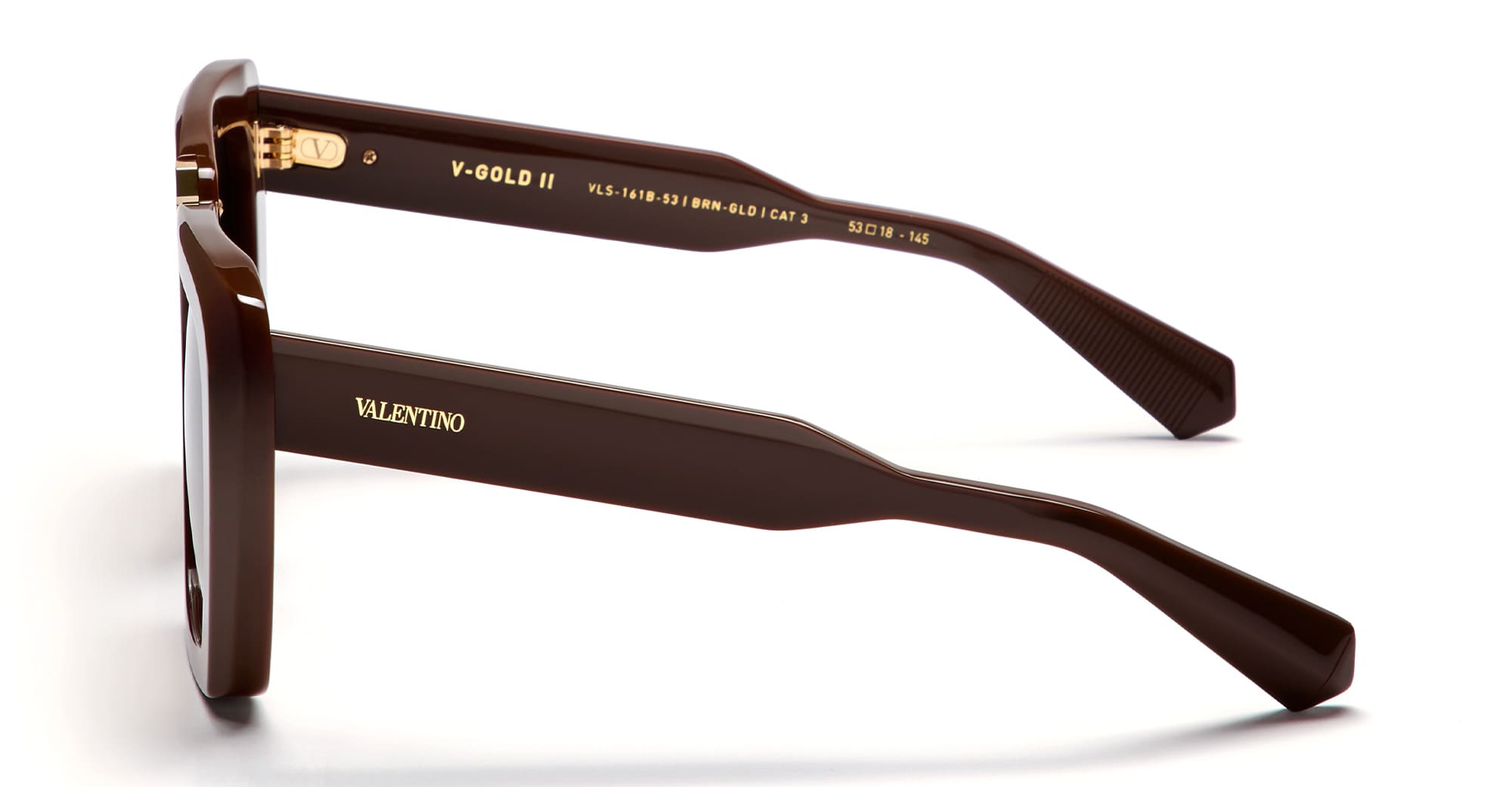 Valentino V-gold Ii Acetate Butterfly Sunglasses In Brown