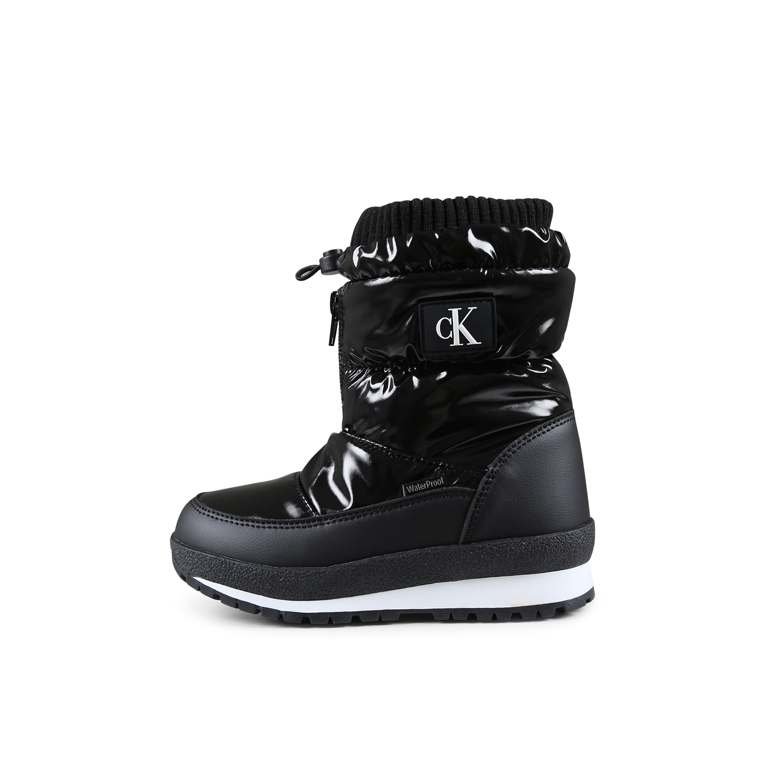 Calvin Klein Black Snow Boots For Kids With Logo In Black