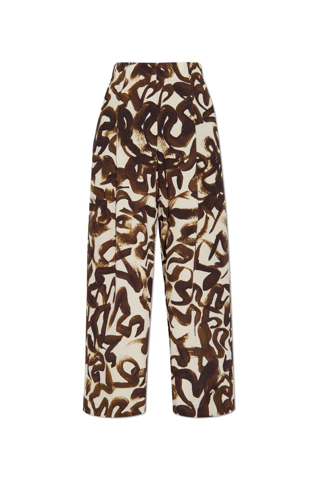 Printed Wide-leg Pants