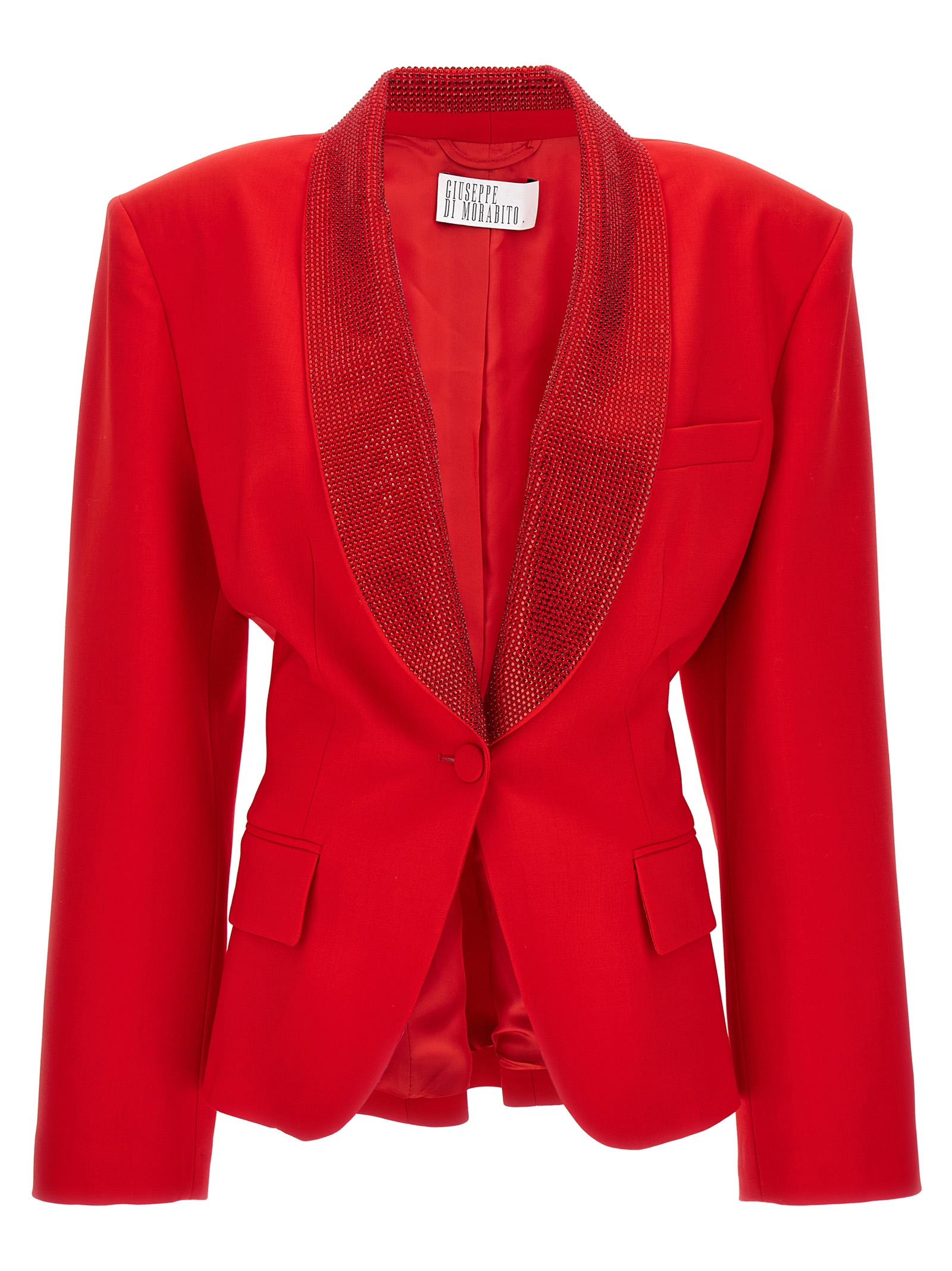 All Over Crystal Lapel Blazer