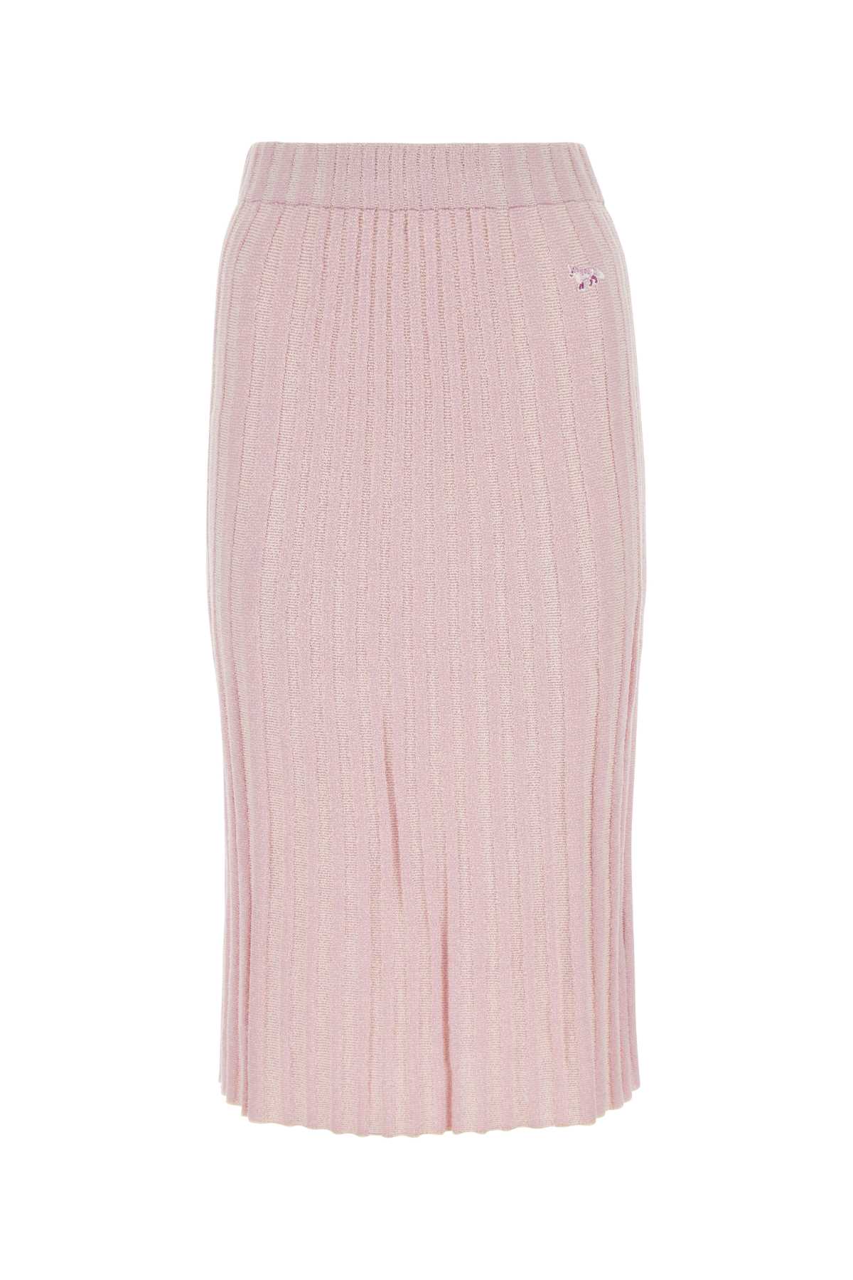 Maison Kitsuné Light Pink Cotton Blend Skirt