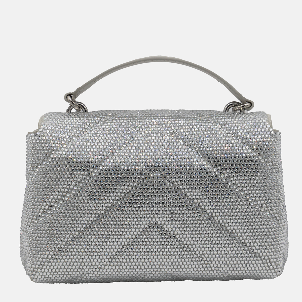 Silver Leather Handle Bag