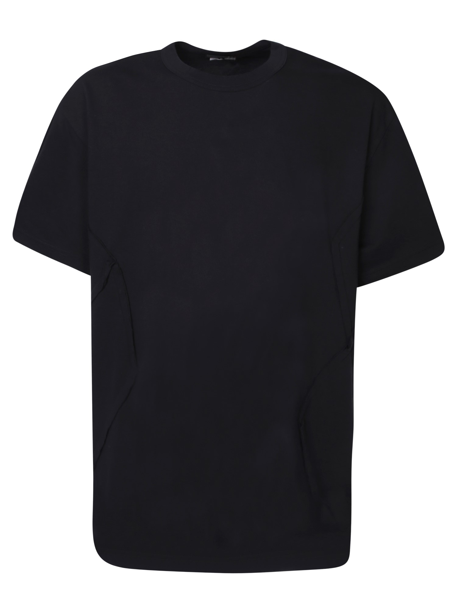 Asymmetrical Lines Black T-shirt