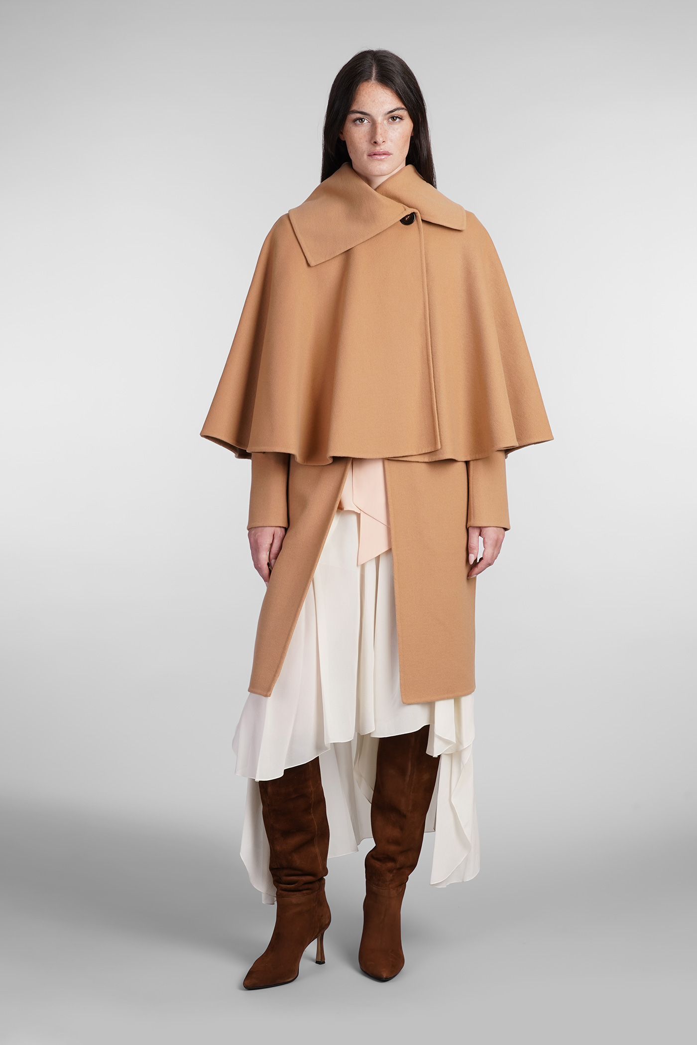 Chloé Coat In Camel Cashmere And Wool