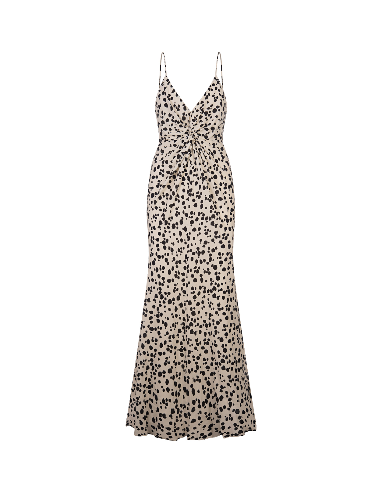 Printed Viscose Slip Dress With Waist Knot