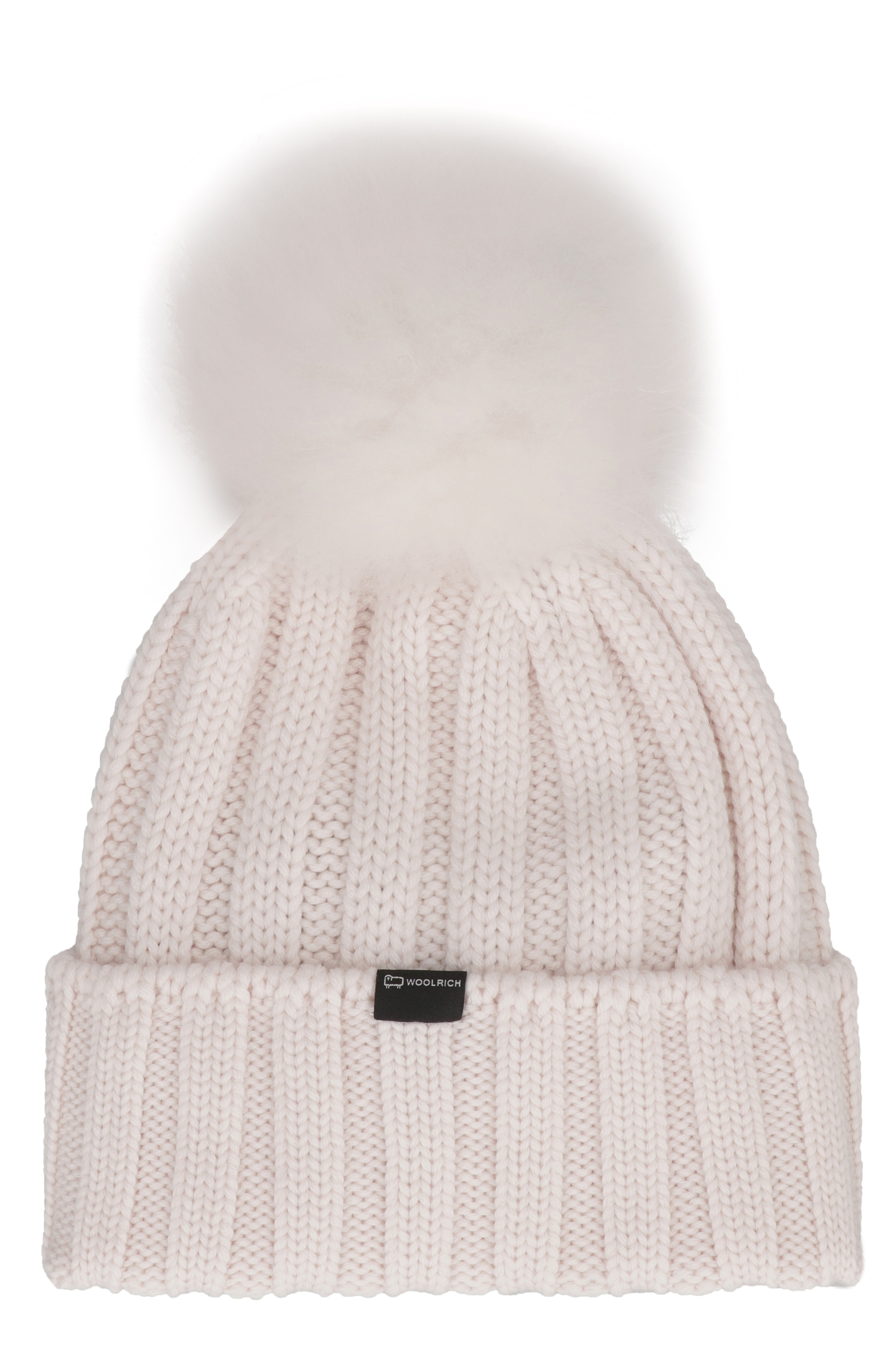 pon Pon White Virgin Wool Beanie