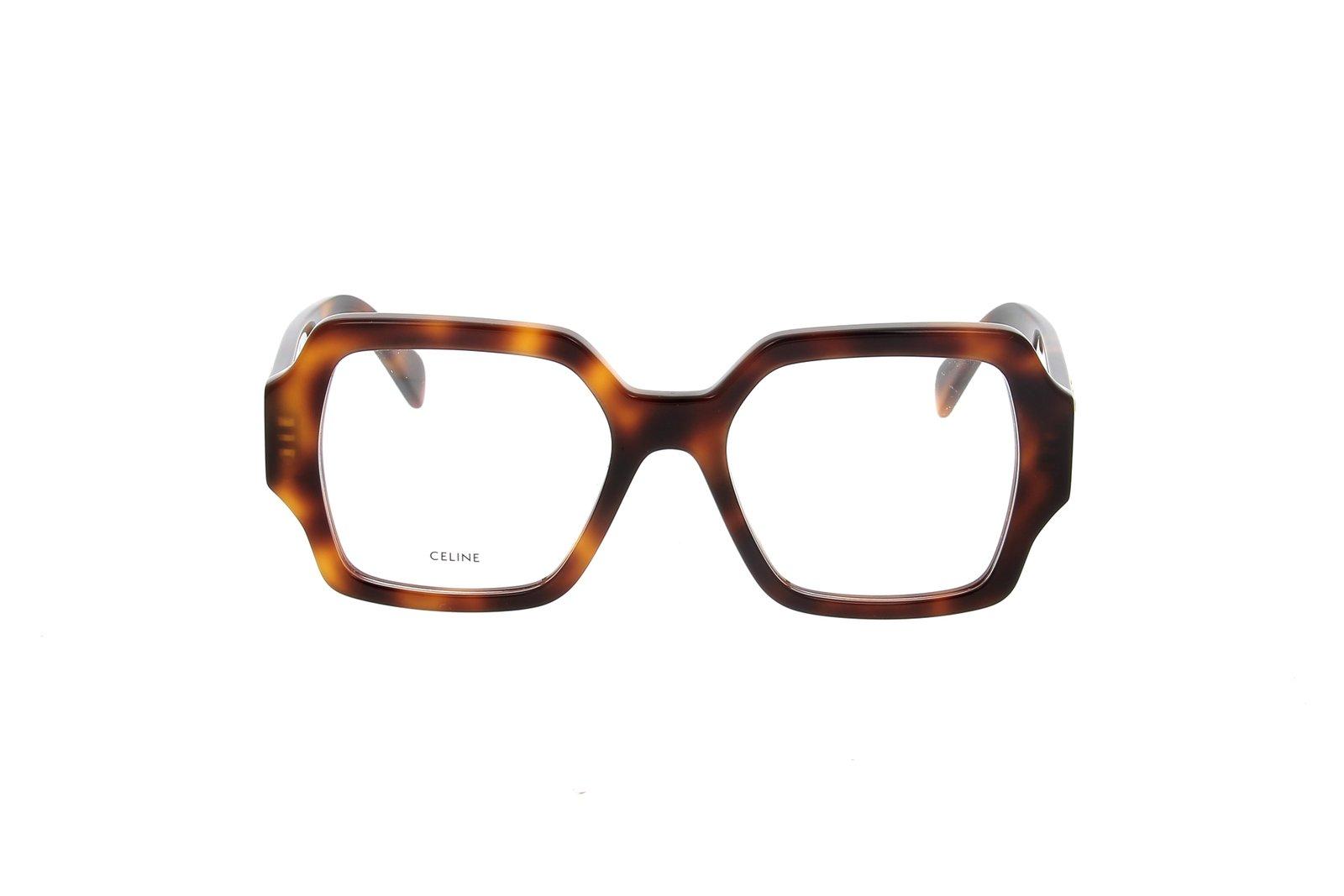 Celine Oversized Square Frame Glasses In Brown