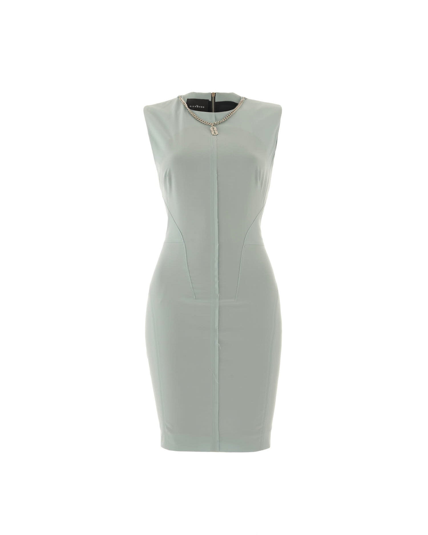 Sleeveless Sheath Dress With Structured Shoulders