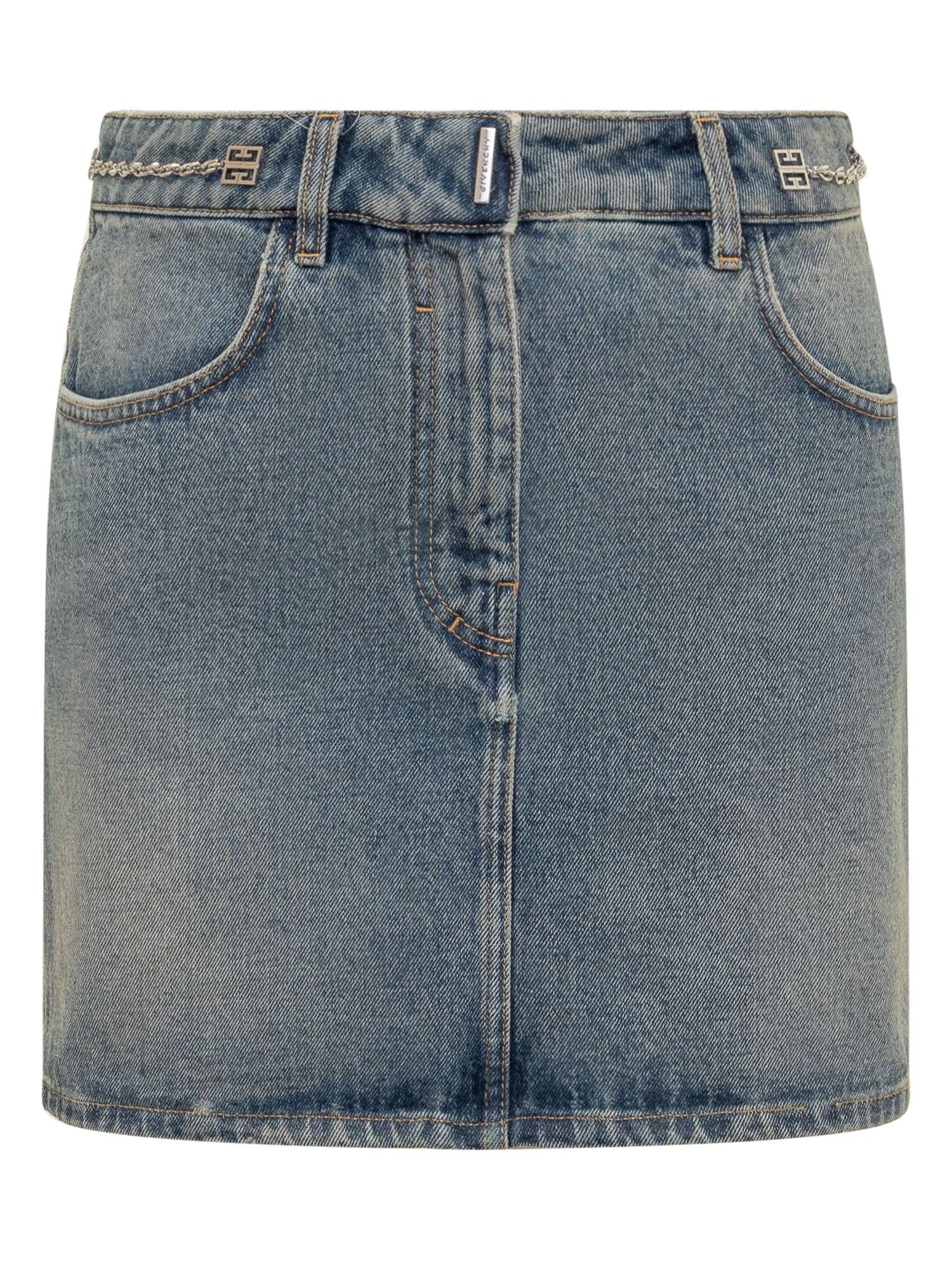 Denim Skirt With Chain