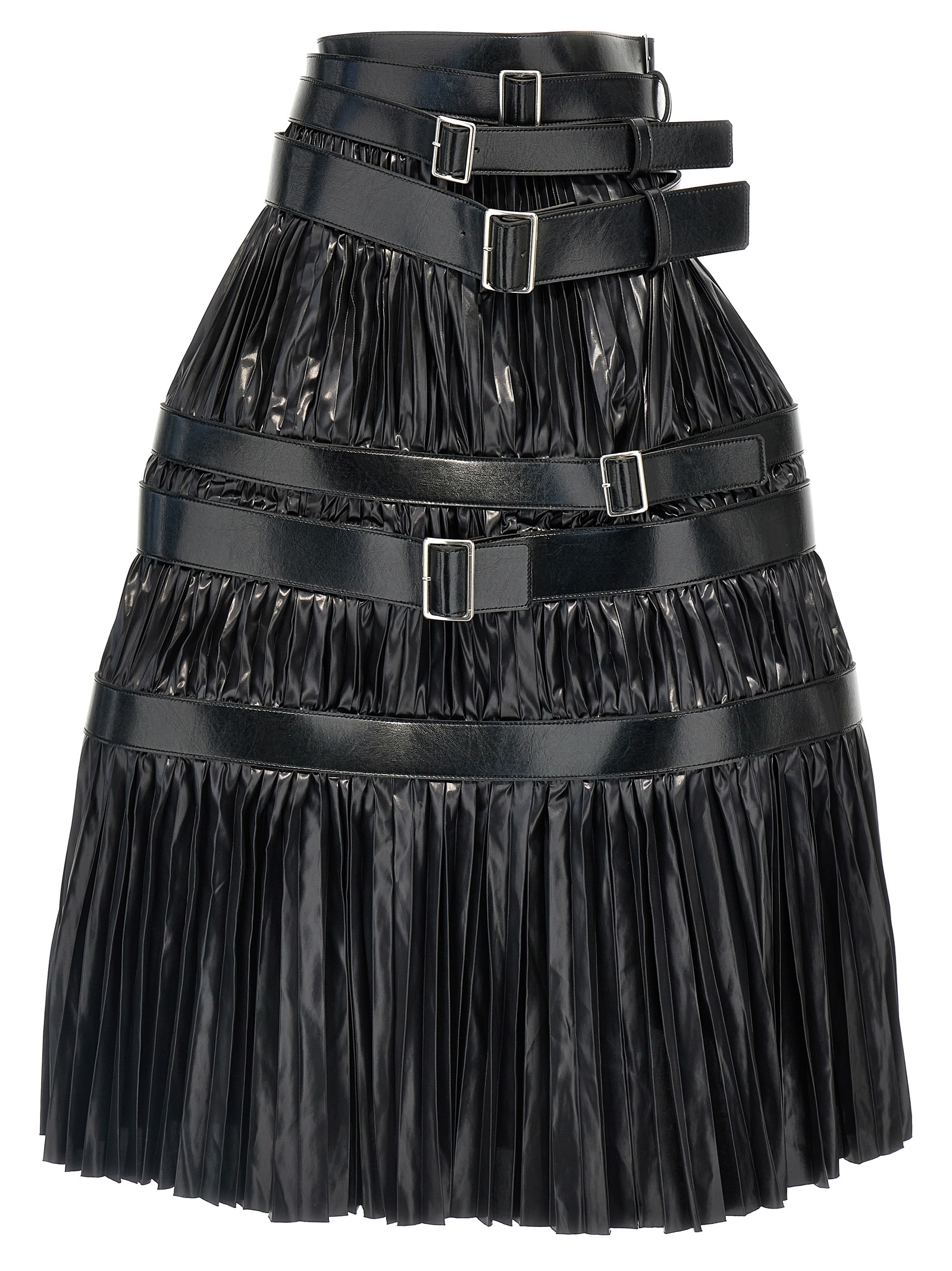 Pleated Skirt With Belts