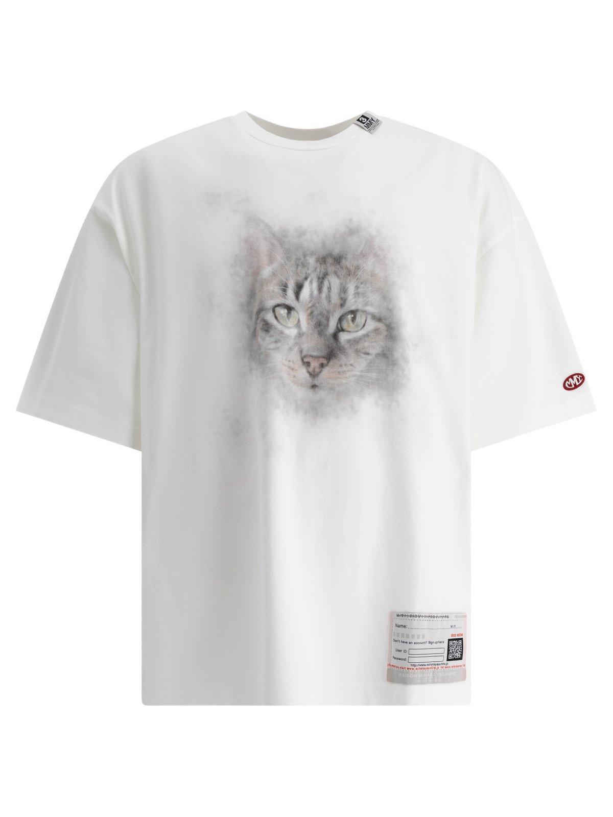 Cat Printed Crewneck T-shirt