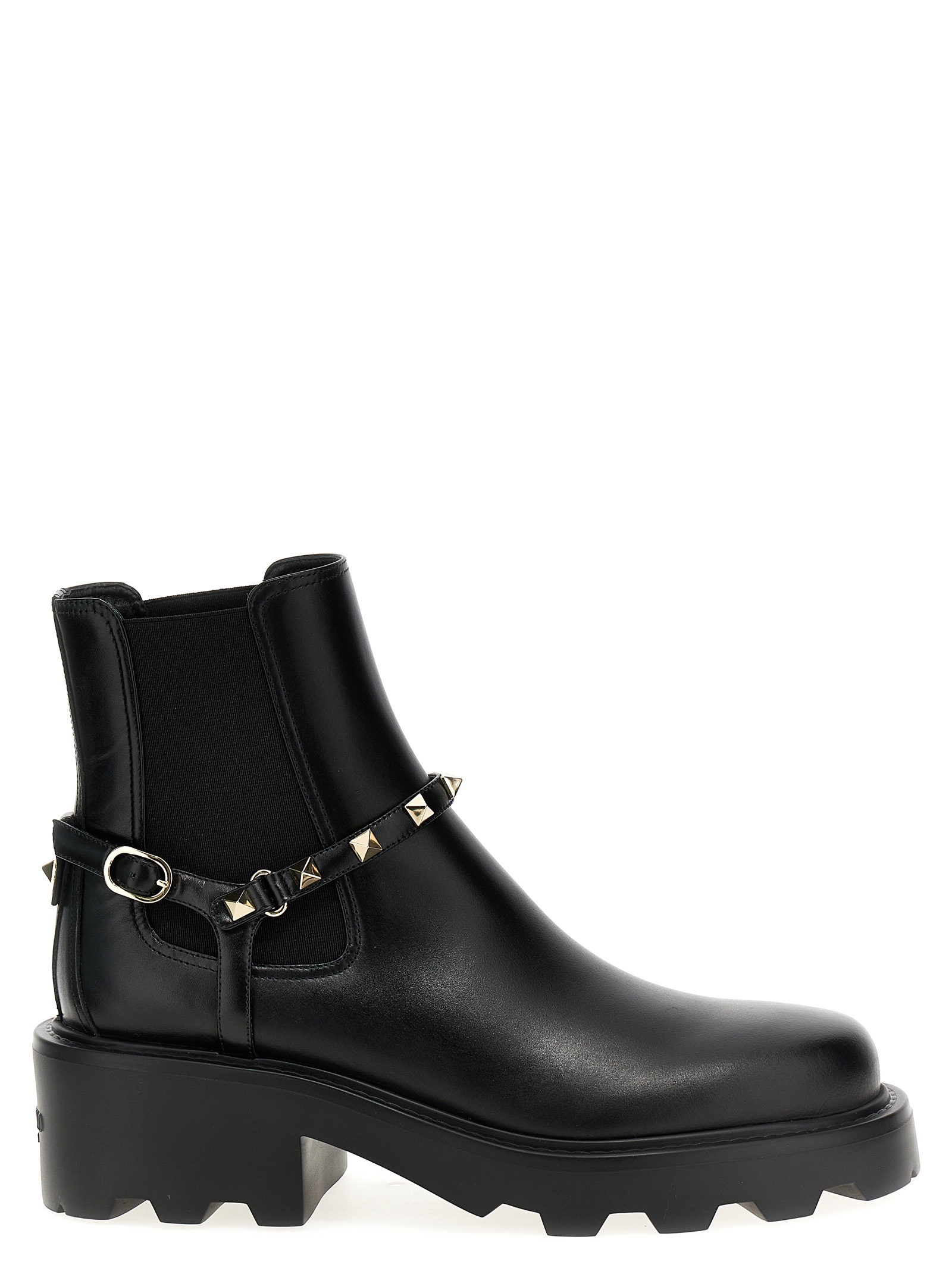 Shop Valentino Rockstud Ankle Boots In Black