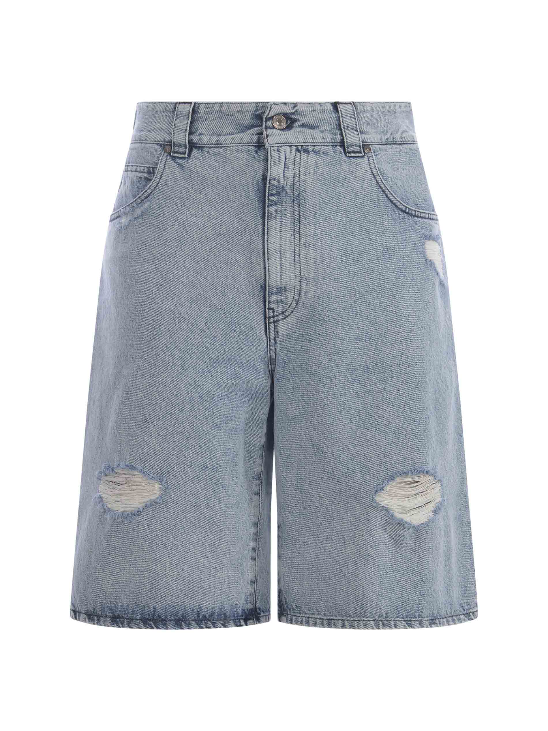 Distressed Denim Shorts