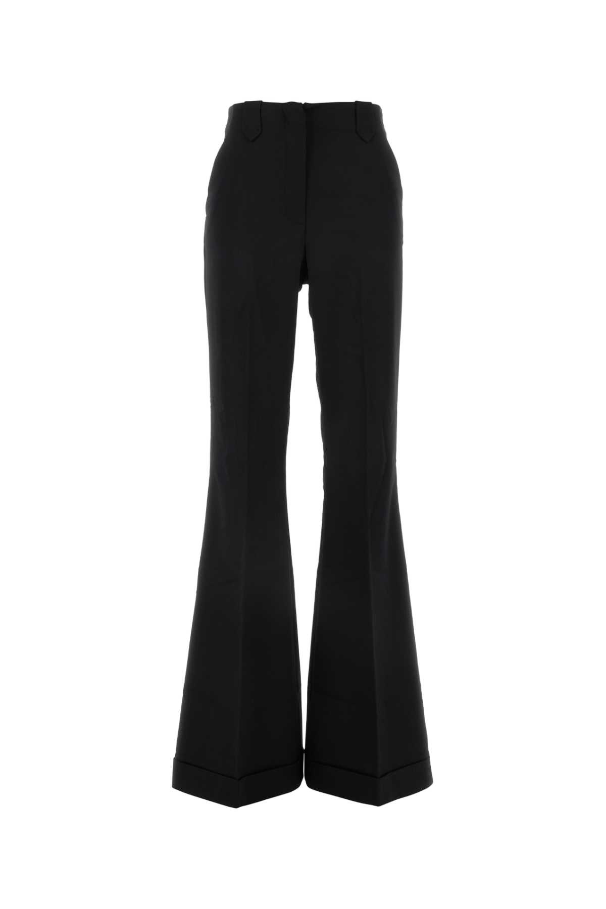 Black Stretch Twill Sofia Flared-leg Pant