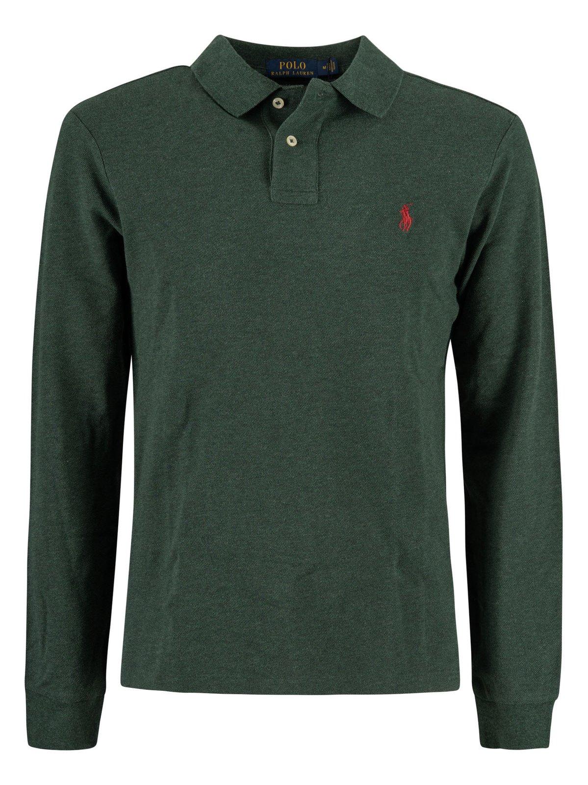 Pony Embroidered Long-sleeved Polo Shirt