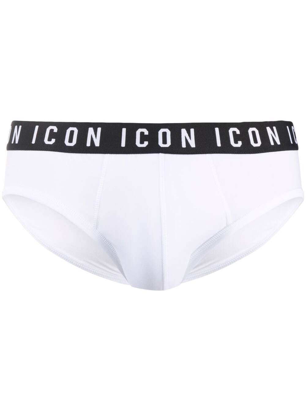 D-squared2 Mans White Cotton Briefs With Logo