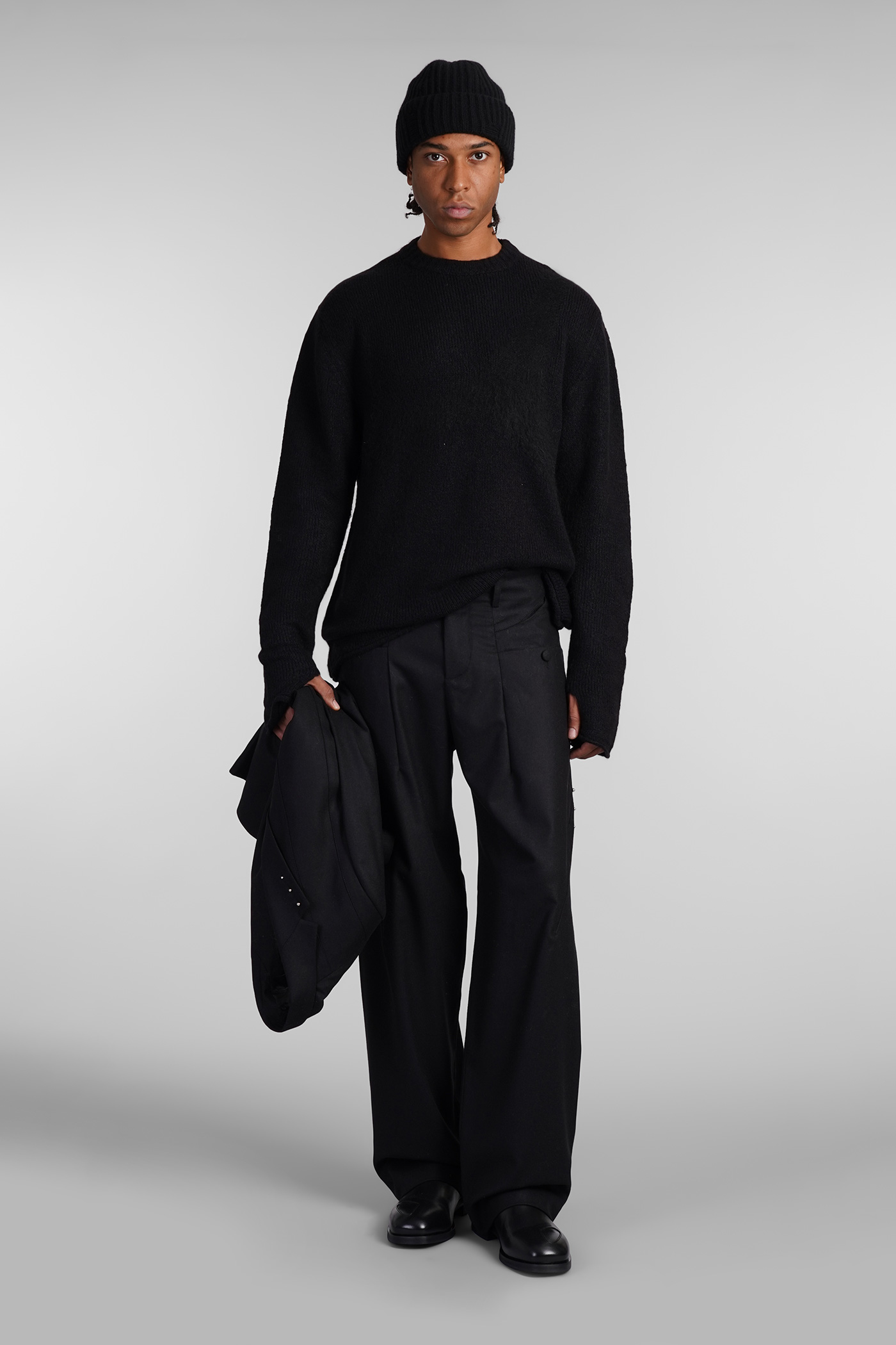 J.L-A.L Stave Knit Knitwear In Black Wool - Sweaters - BeyondStyle