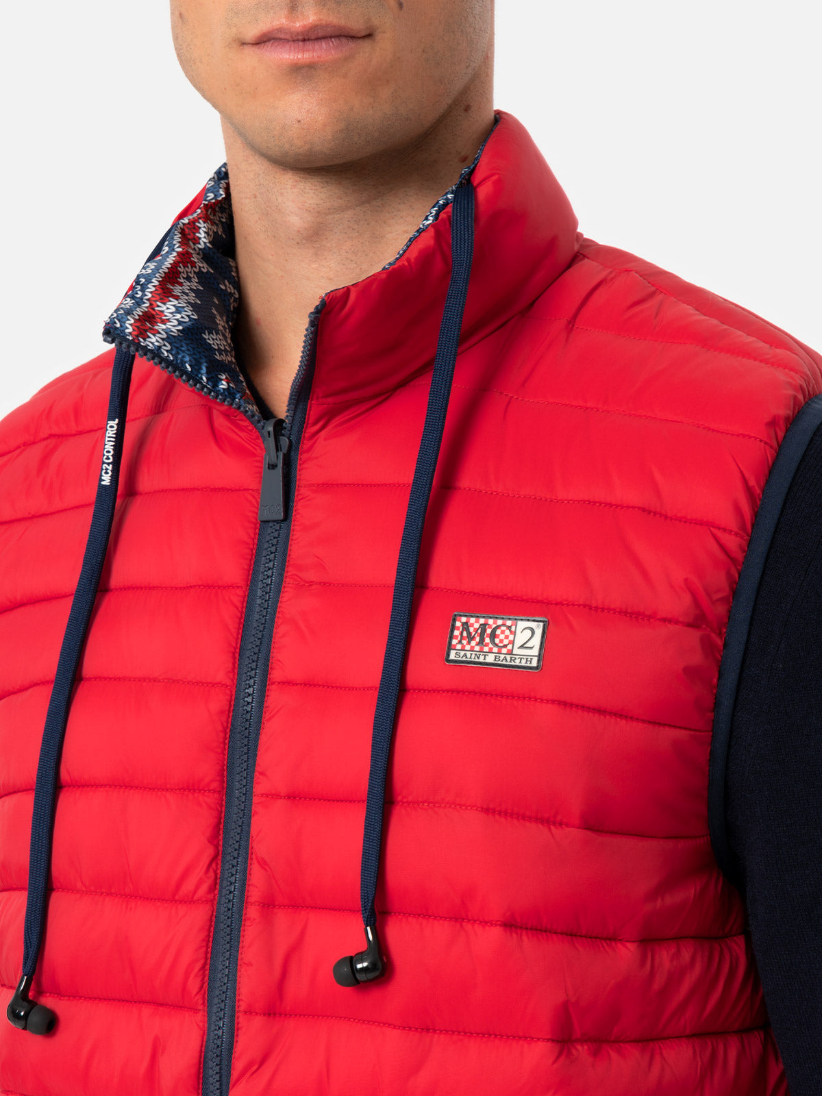 Mc2 Saint Barth Man Red Padded Vest Aspen In Red