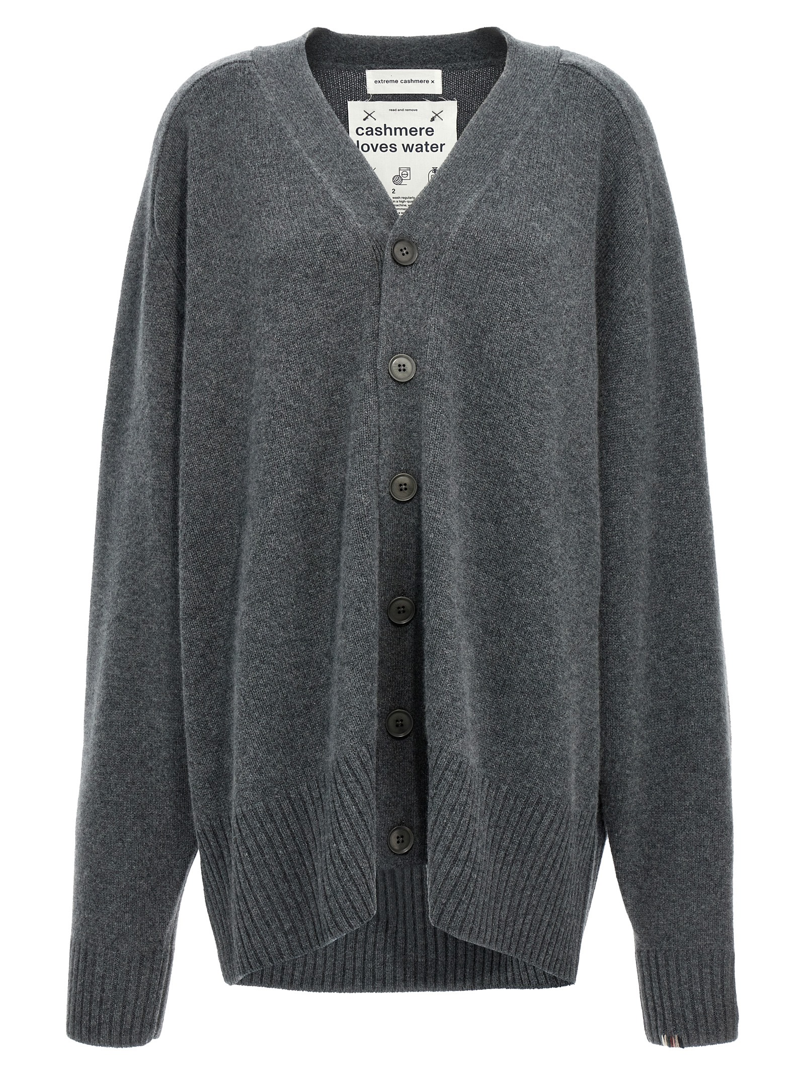 Shop Extreme Cashmere N°378 Taurus Felt Cardigan In Gray