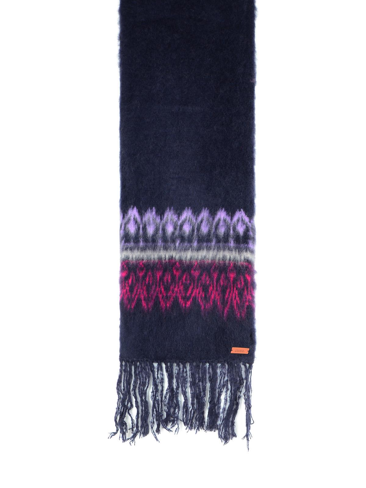 dayna Navy Mohair Blend Scarf