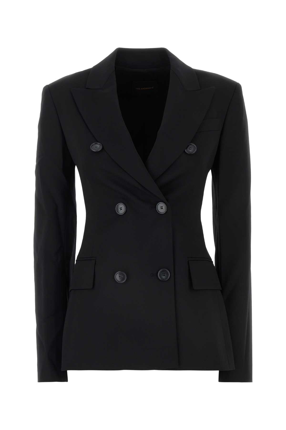 Black Polyester Stretch Blazer