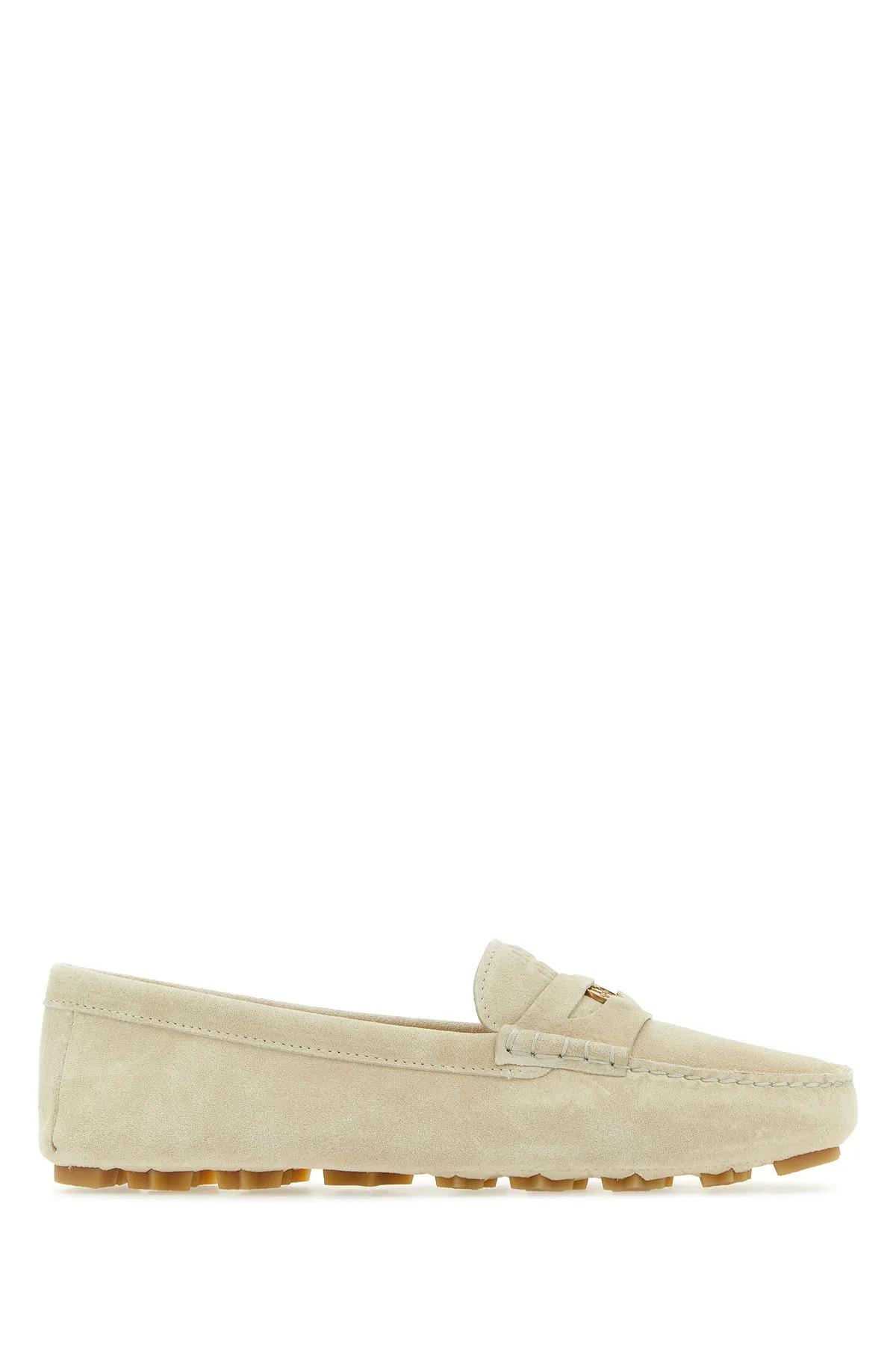 Ivory Suede Loafers