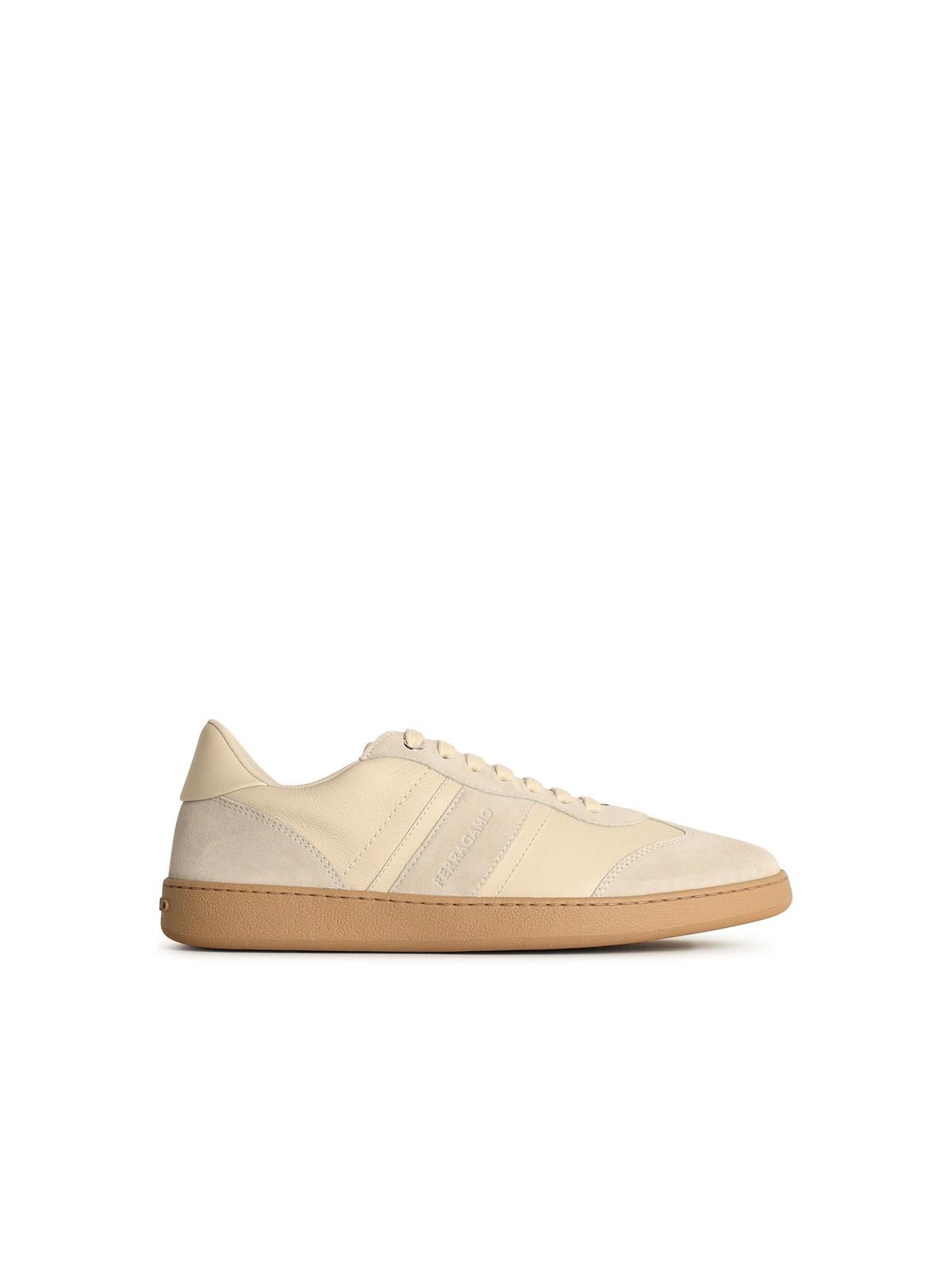 Cream Leather Achille 1 Sneakers