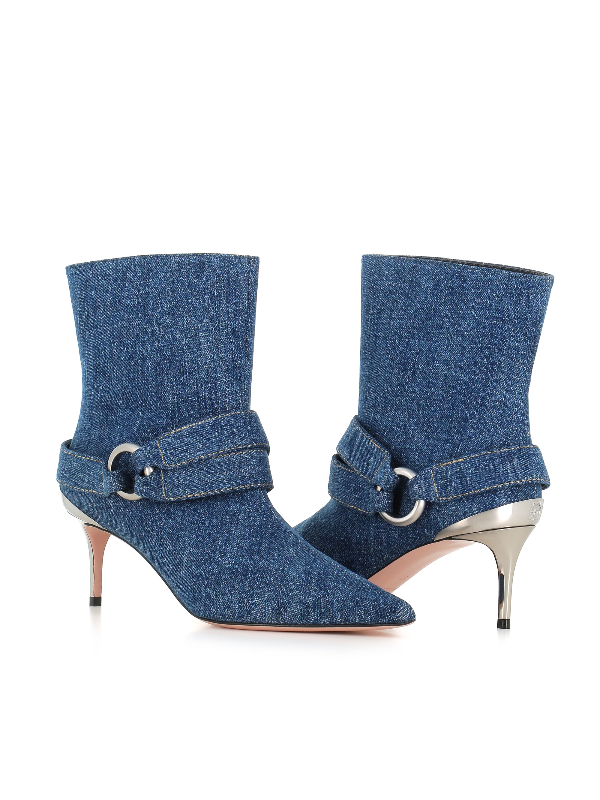 Jean-michel Cazabat Denim Ankle Boots In Denim